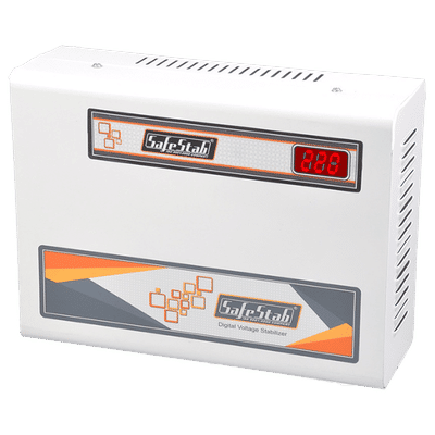 SafeStab 12 Amps Voltage Stabilizer For 1.5T Air Conditioner (150 - 270 V, Latest IC Technology, VST400D PLUS, White)
