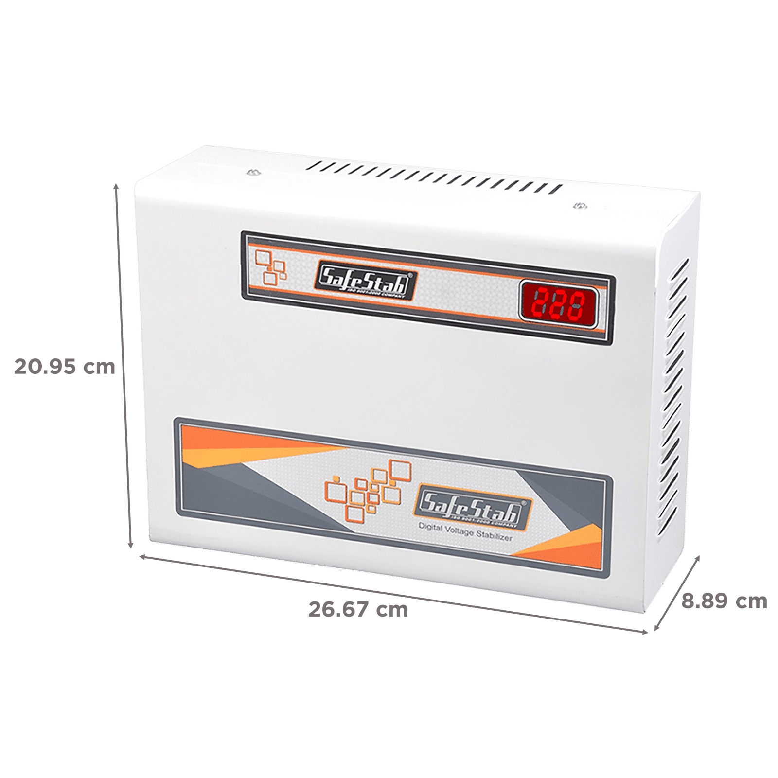 SafeStab 12 Amps Voltage Stabilizer For 1.5T Air Conditioner (150 - 270 V, Latest IC Technology, VST400D PLUS, White)_2