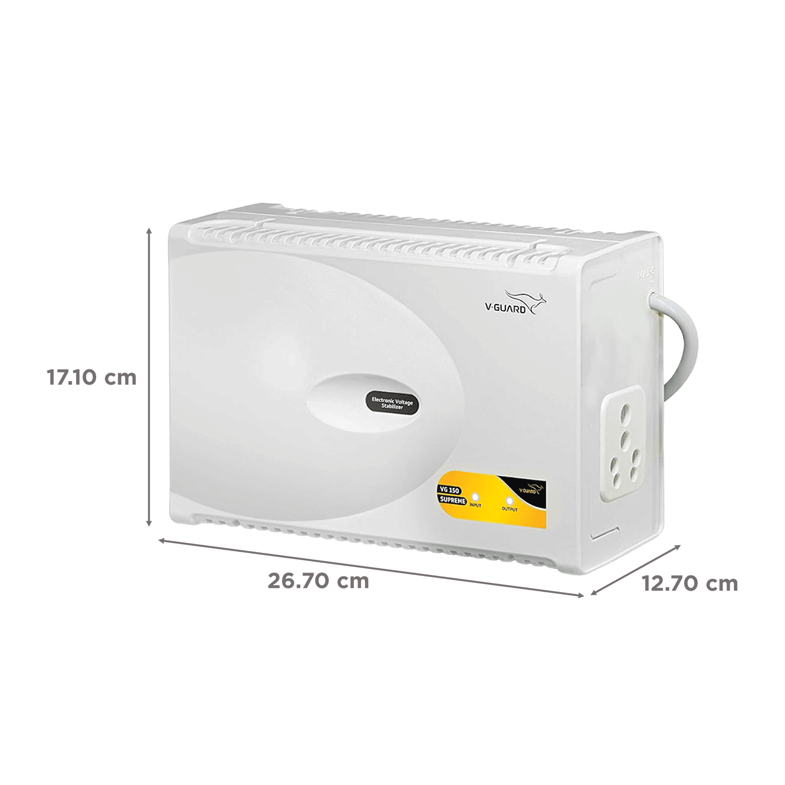 V-GUARD VG 150 Supreme 6 Amps Voltage Stabilizer For 600 to 1000 Litres Refrigerator (150V to 280V, Surge Protection, Grey) V-GUARD VG 150 Supreme 6 Amps Voltage Stabilizer For 600 to 1000 Litres Refrigerator (150V to 280V, Surge Protection, Grey)_3