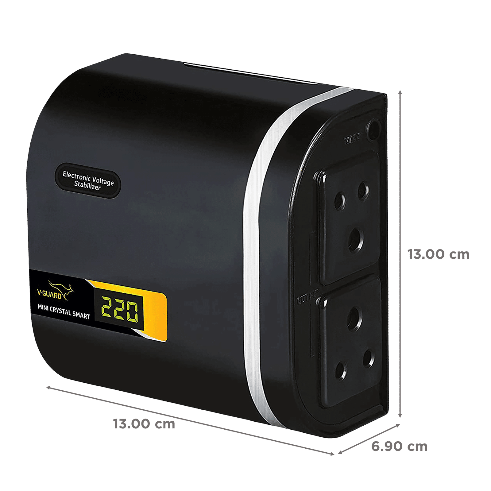 V-Guard Mini Crystal Smart TV 1.3 Amps Voltage Stabilizer 82cm (32 Inch) TV (90 - 290 V, Digital Display, Black) V-Guard Mini Crystal Smart TV 1.3 Amps Voltage Stabilizer 82cm (32 Inch) TV (90 - 290 V, Digital Display, Black)_2