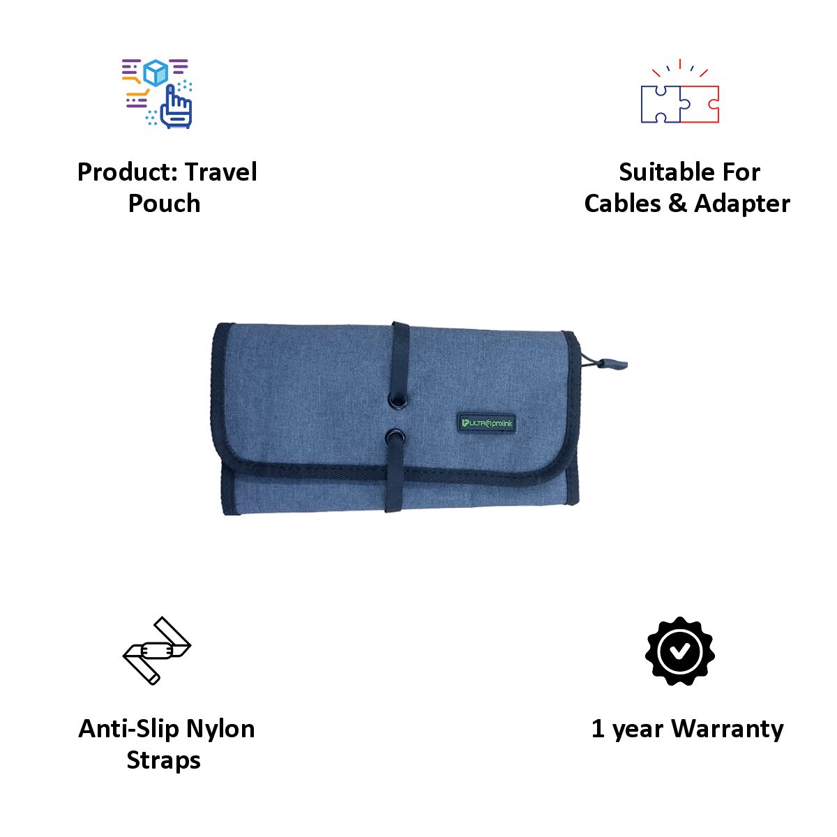 ultraprolink Valet Cable and Power Management Travel Pouch (UM0090, Grey) ultraprolink Valet Cable and Power Management Travel Pouch (UM0090, Grey)_4