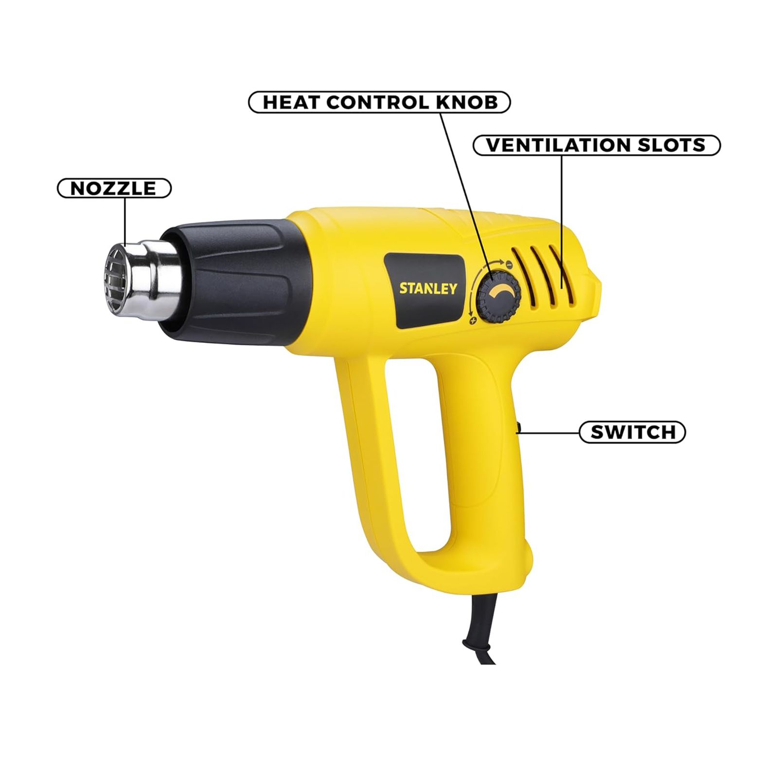 STANLEY STXH2000-IN 2000 W Electric Heat Gun (Adjustable Knobs And Switches, Yellow) STANLEY STXH2000-IN 2000 W Electric Heat Gun (Adjustable Knobs And Switches, Yellow)_20
