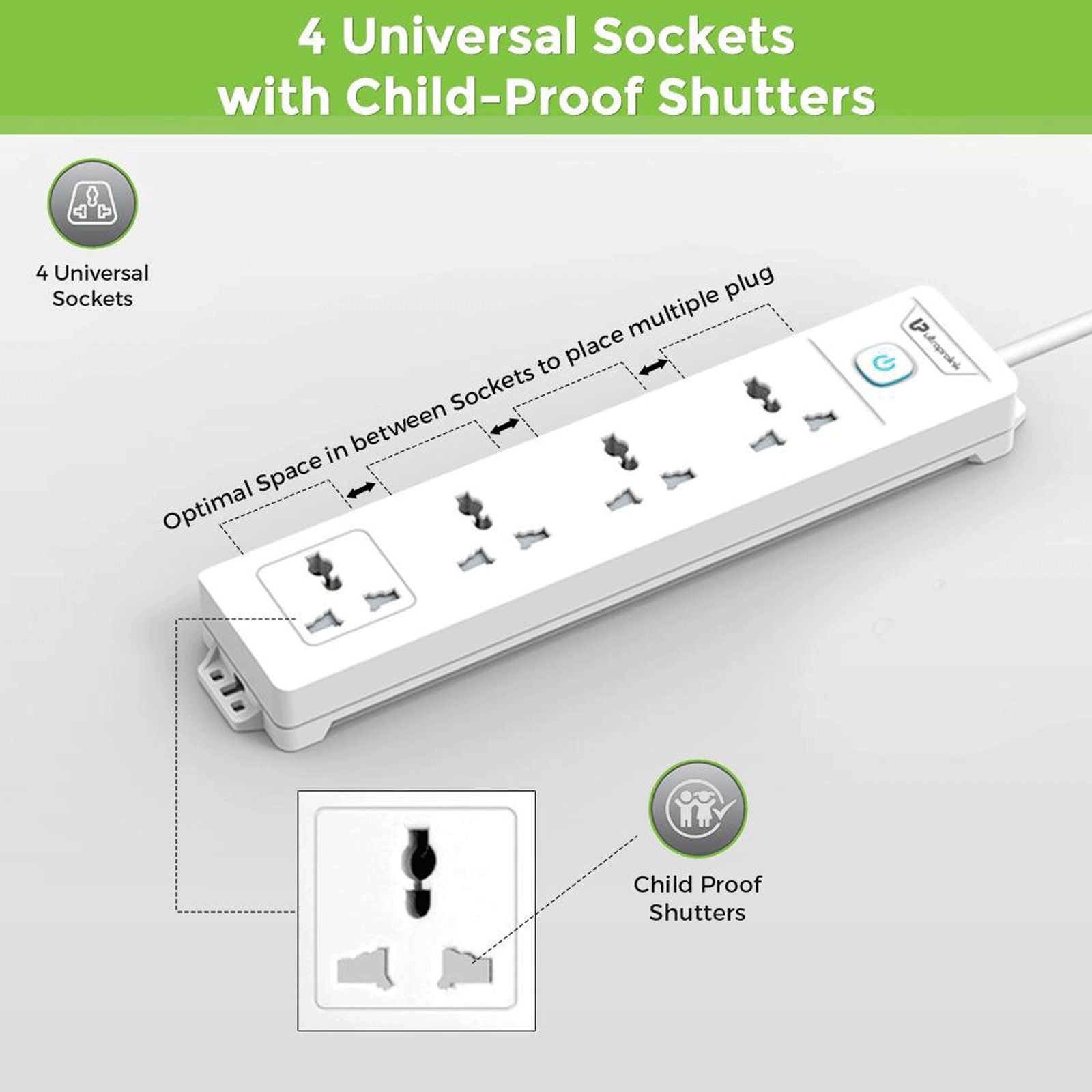 ultraprolink Surge Shield 10000 Amps 4 Sockets Surge Protector (2 Meters, Fire Retardant Material, UM1047, White) ultraprolink Surge Shield 10000 Amps 4 Sockets Surge Protector (2 Meters, Fire Retardant Material, UM1047, White)_8