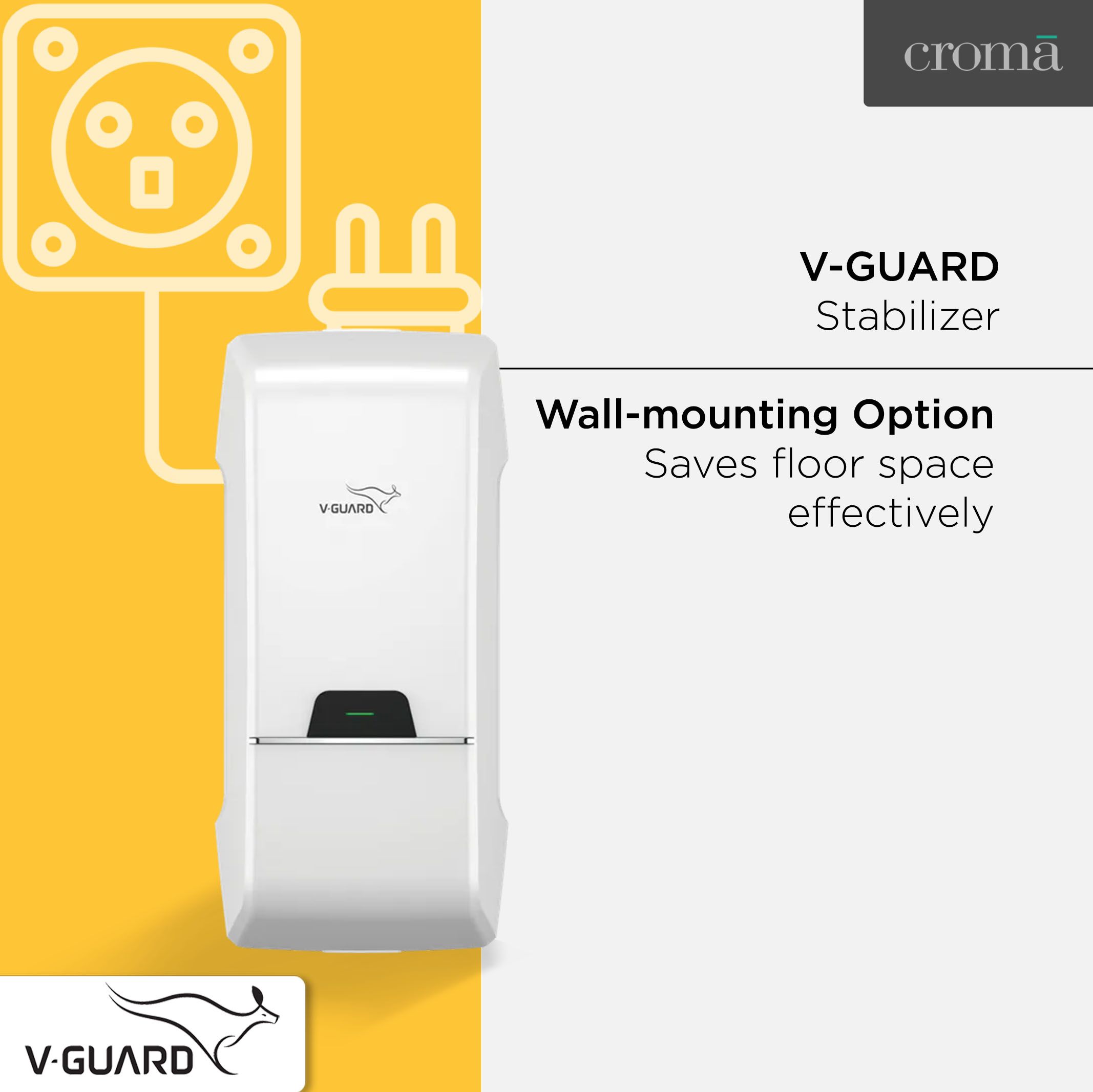 V-GUARD 15 Amps Voltage Stabilizer For 2 ton Air conditioner (170 - 270 V, Intelligent Time Delay System, Arizor SD 5170, White)_7