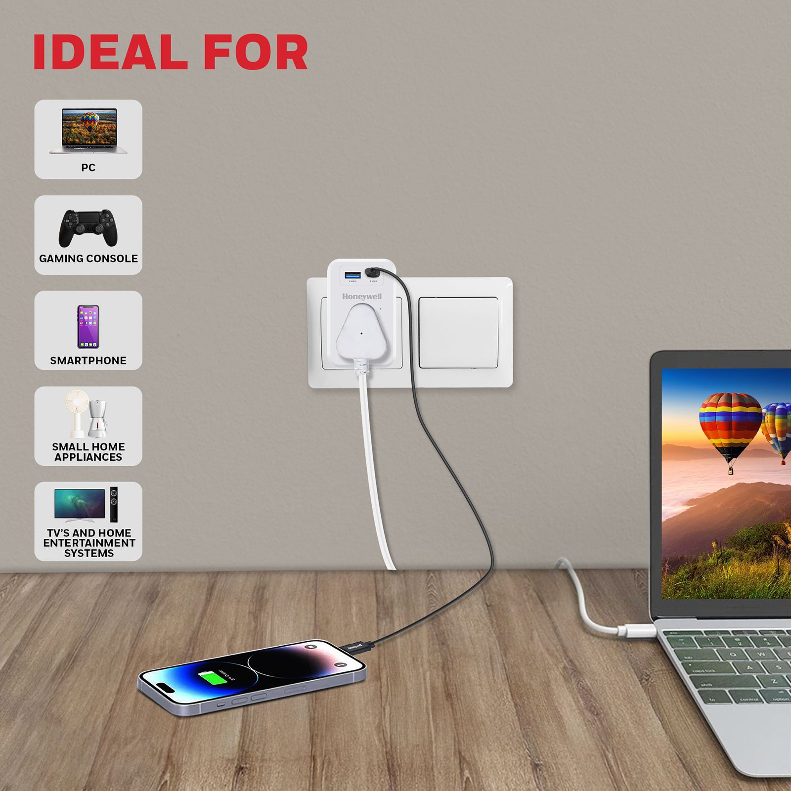 Honeywell 7500 Amps Double Pole Surge Cube (Child Safety Lock, HC000035, White) Honeywell 7500 Amps Double Pole Surge Cube (Child Safety Lock, HC000035, White) _5
