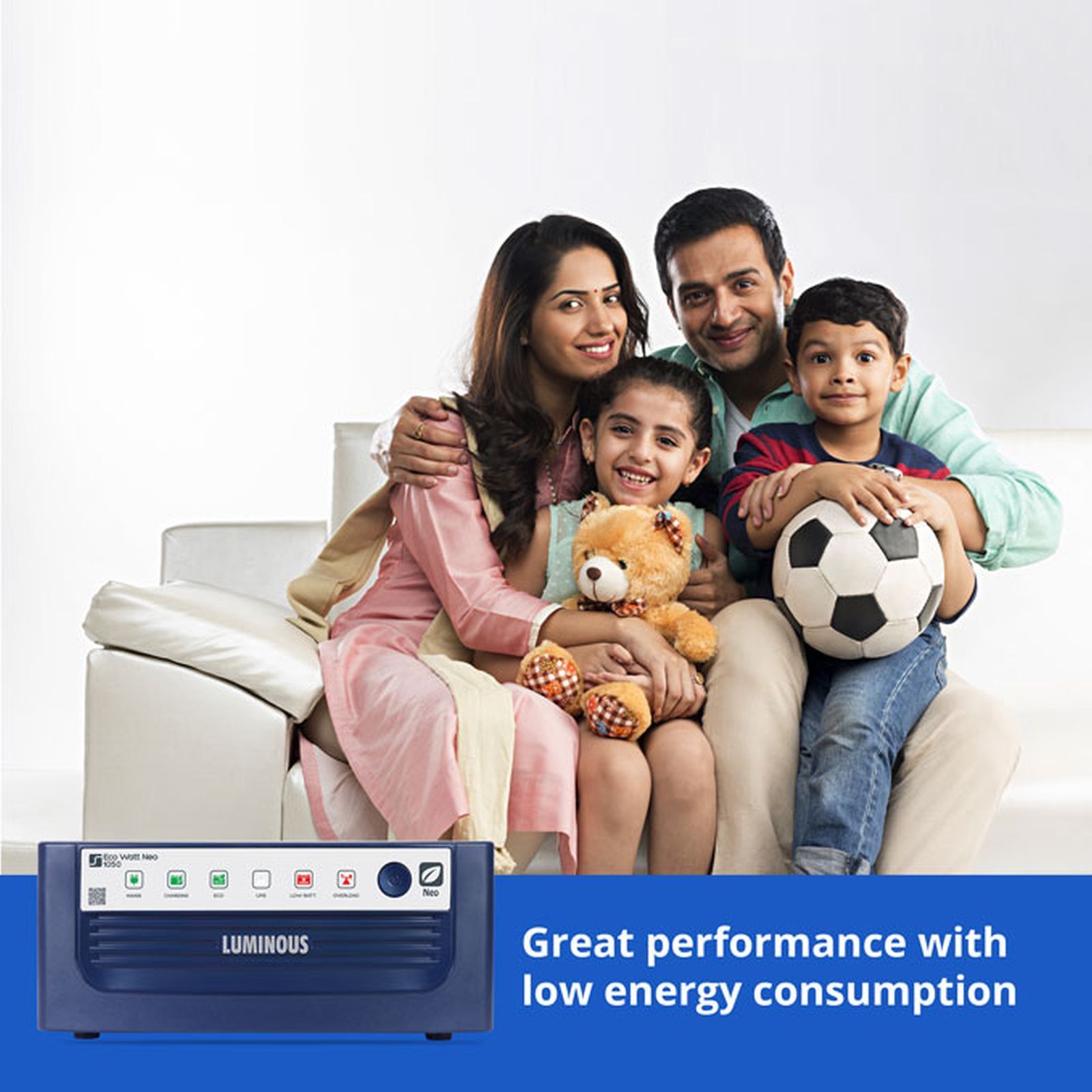 LUMINOUS Eco Watt Neo 1050 17 Amps Inverter (LED indications, F04110515151, Blue)_3