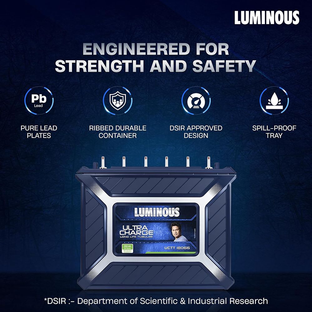 LUMINOUS UCTT 18066 150 Ah Battery (Tubular Technology, Blue) LUMINOUS UCTT 18066 150 Ah Battery (Tubular Technology, Blue)_8