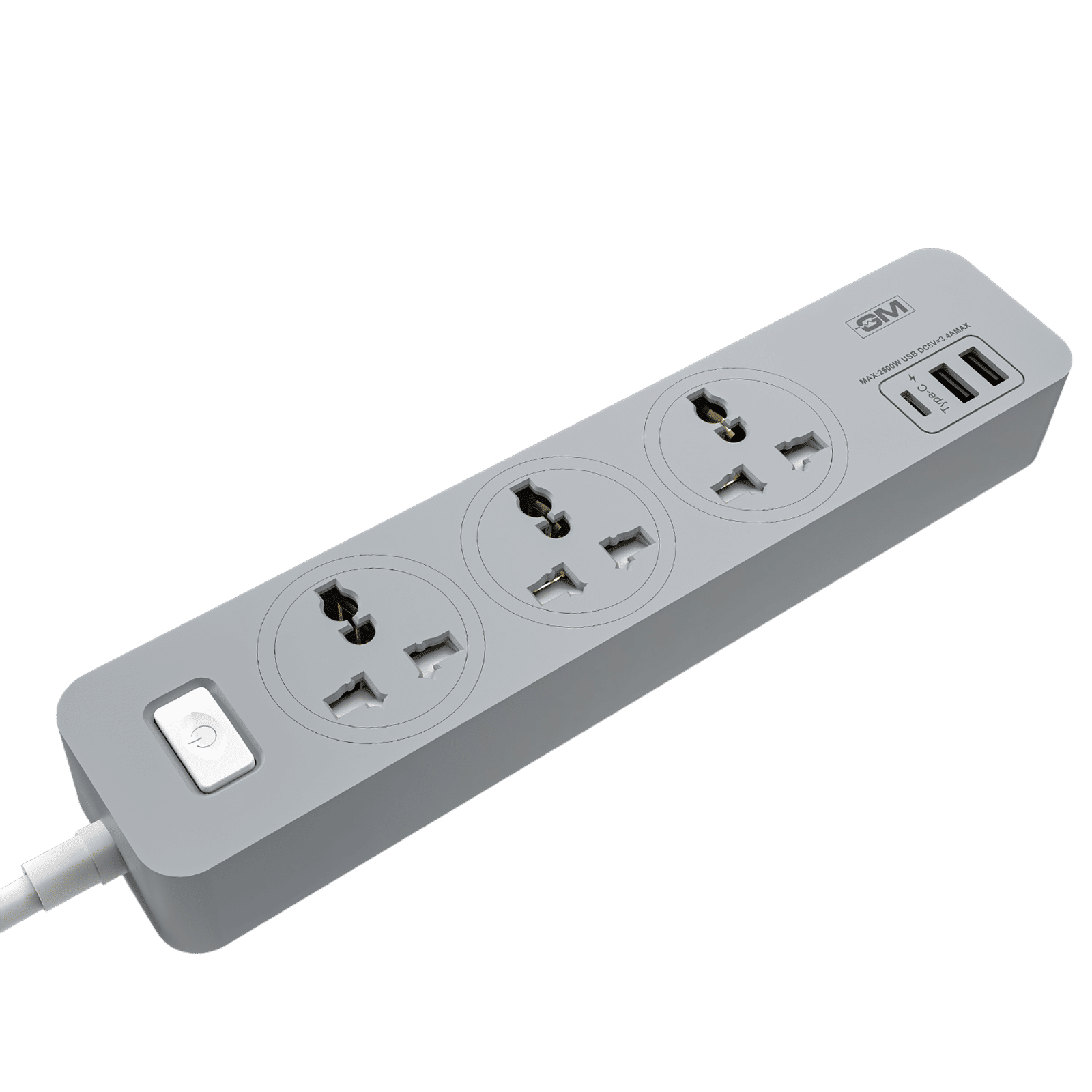 GM Cuba 6 Amps 3 Sockets Surge Protector (1.8 Meters, GM 3341, White) GM Cuba 6 Amps 3 Sockets Surge Protector (1.8 Meters, GM 3341, White)_1
