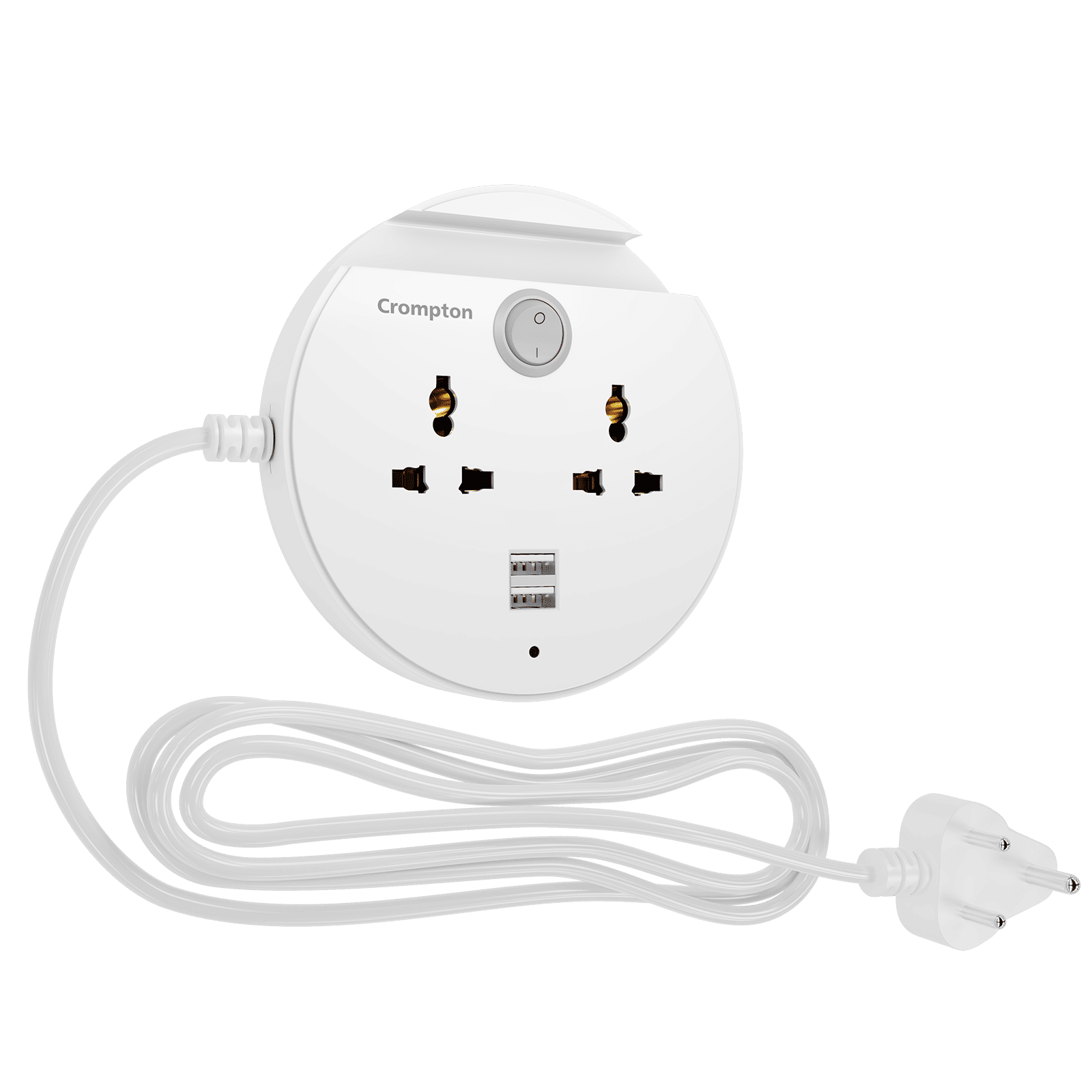 Crompton Powerbox Alpha CU 6 Amps 2 Sockets Extention Board with Individual Switch (2 Meters, Mobile Holder Groove, LEDPB-ALPHA-CU, White)_3