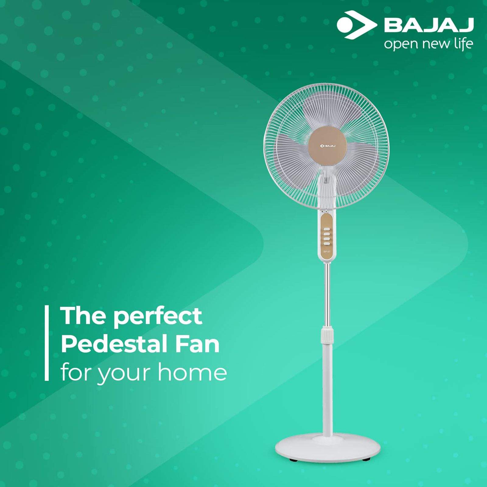 BAJAJ Midea 400mm 3 Blade Silent Operation Pedestal Fan (Thermal Overload Protector, White) BAJAJ Midea 400mm 3 Blade Silent Operation Pedestal Fan (Thermal Overload Protector, White)_5
