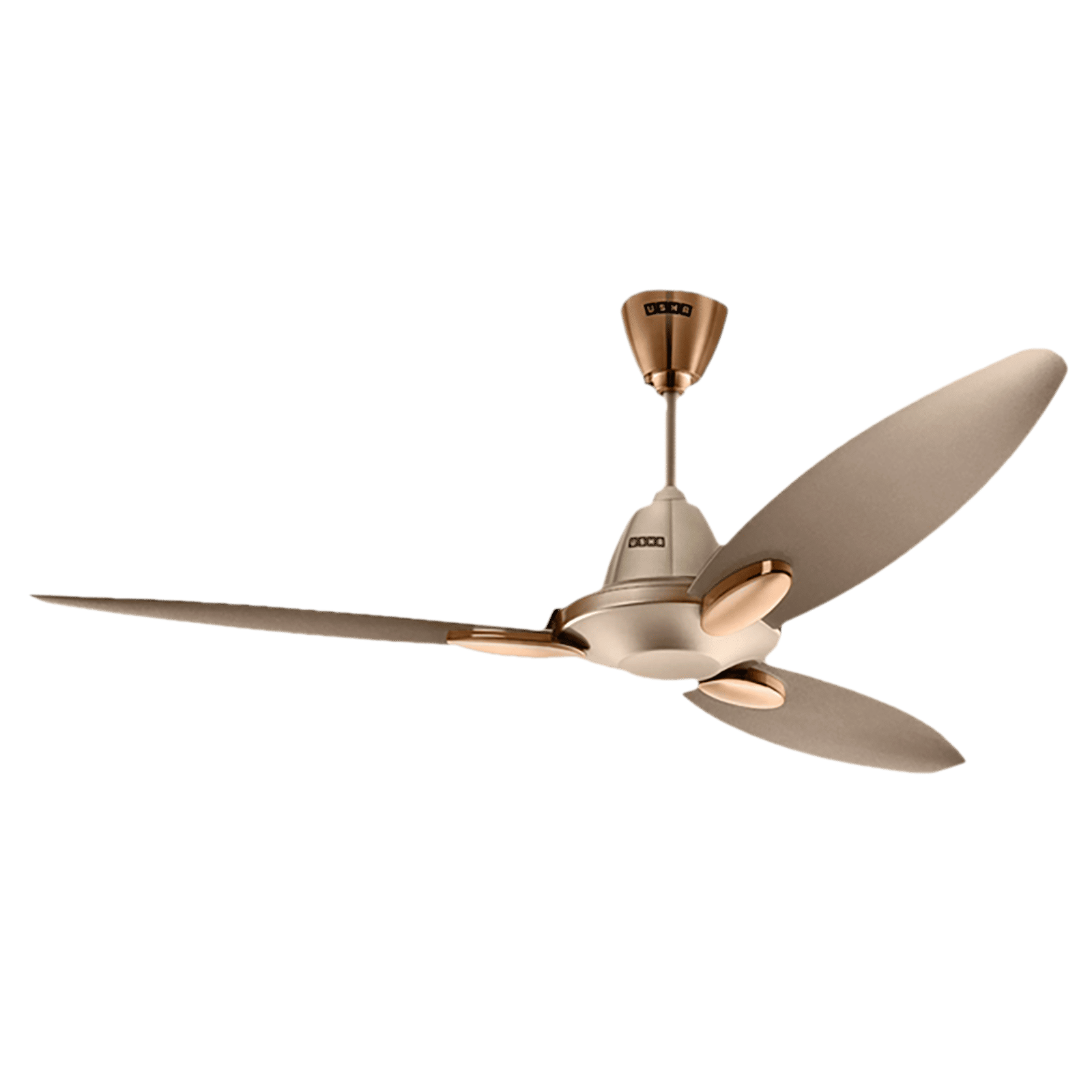 USHA Bloom Daffodil 1 Star 1250mm 3 Blade Electroplated Finish Ceiling Fan (Dust Resistant, Golden & Brown)_7
