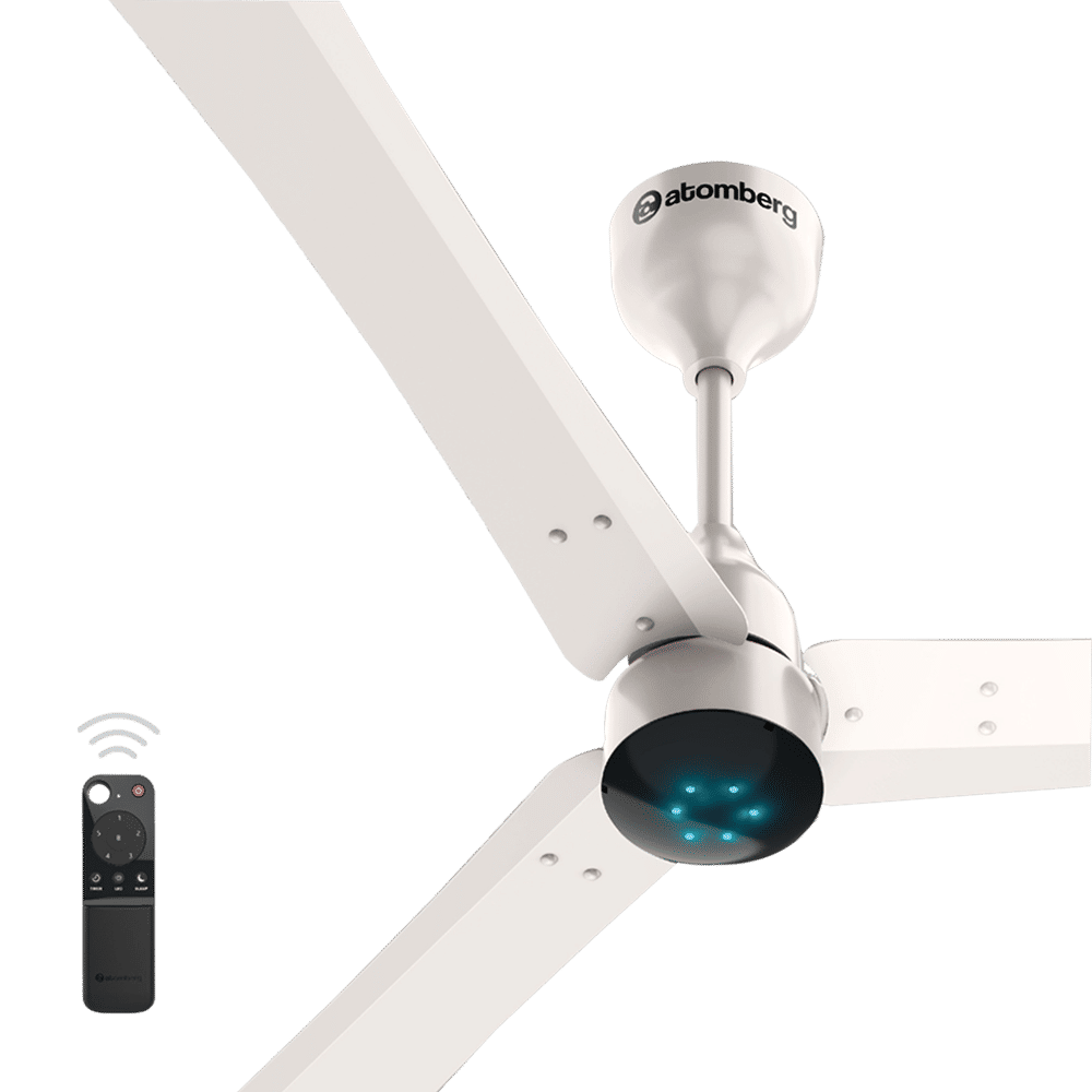 atomberg Renesa Plus 5 Star 1200mm 3 Blade BLDC Motor Ceiling Fan with Remote (LED Indicator, Pearl White)_5