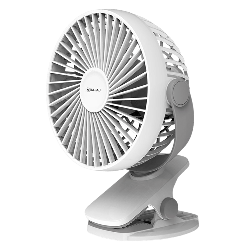 BAJAJ Pygmy Mini 110mm 3 Blade Rechargeable Personal Fan with 1800 mAh Battery (Silent Operation, White Smoke) BAJAJ Pygmy Mini 110mm 3 Blade Rechargeable Personal Fan with 1800 mAh Battery (Silent Operation, White Smoke)_6