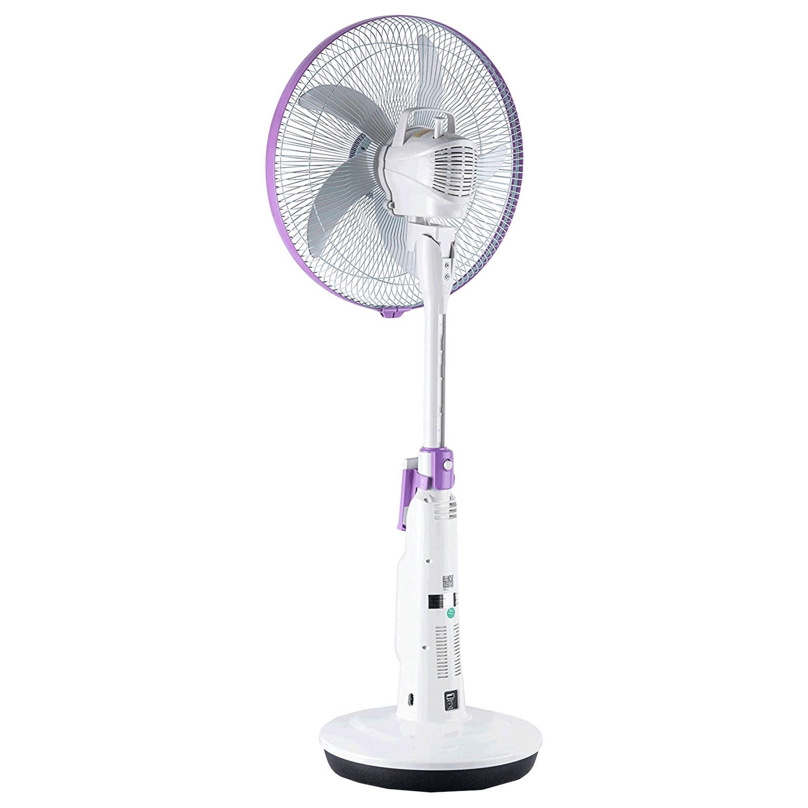 BAJAJ Nuvo 400mm 5 Blade Rechargeable Pedestal Fan with 5400 mAh Battery (BLDC Motor, Plum Purple) BAJAJ Nuvo 400mm 5 Blade Rechargeable Pedestal Fan with 5400 mAh Battery (BLDC Motor, Plum Purple)_7