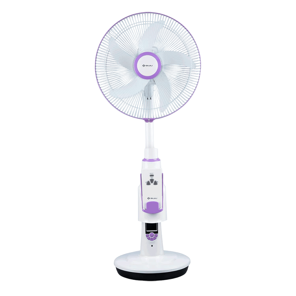 BAJAJ Nuvo 400mm 5 Blade Rechargeable Pedestal Fan with 5400 mAh Battery (BLDC Motor, Plum Purple) BAJAJ Nuvo 400mm 5 Blade Rechargeable Pedestal Fan with 5400 mAh Battery (BLDC Motor, Plum Purple)_9