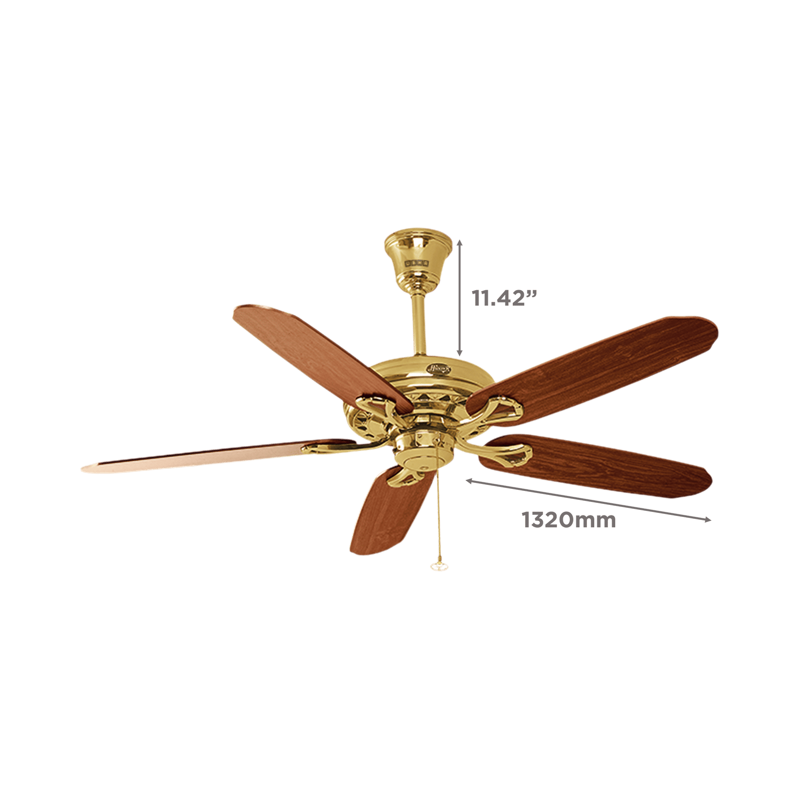 USHA Hunter Savoy 1320mm 5 Blade Induction AC Ceiling Fan (Reversible Plywood Blades, Antique Brass) USHA Hunter Savoy 1320mm 5 Blade Induction AC Ceiling Fan (Reversible Plywood Blades, Antique Brass)_2