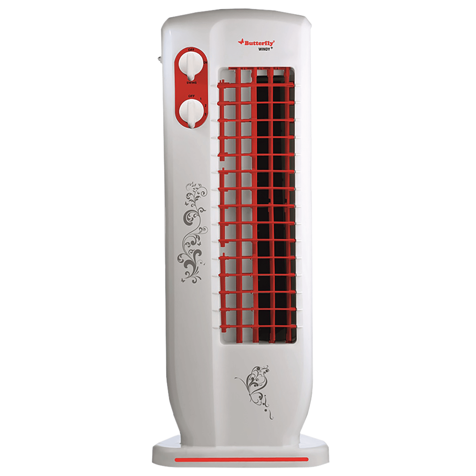 Butterfly Windy Plus Bladeless 25 ft Air Throw 2250 m3/hr Air Delivery Tower Fan (Heavy Duty Motor, Red) Butterfly Windy Plus Bladeless 25 ft Air Throw 2250 m3/hr Air Delivery Tower Fan (Heavy Duty Motor, Red)_1
