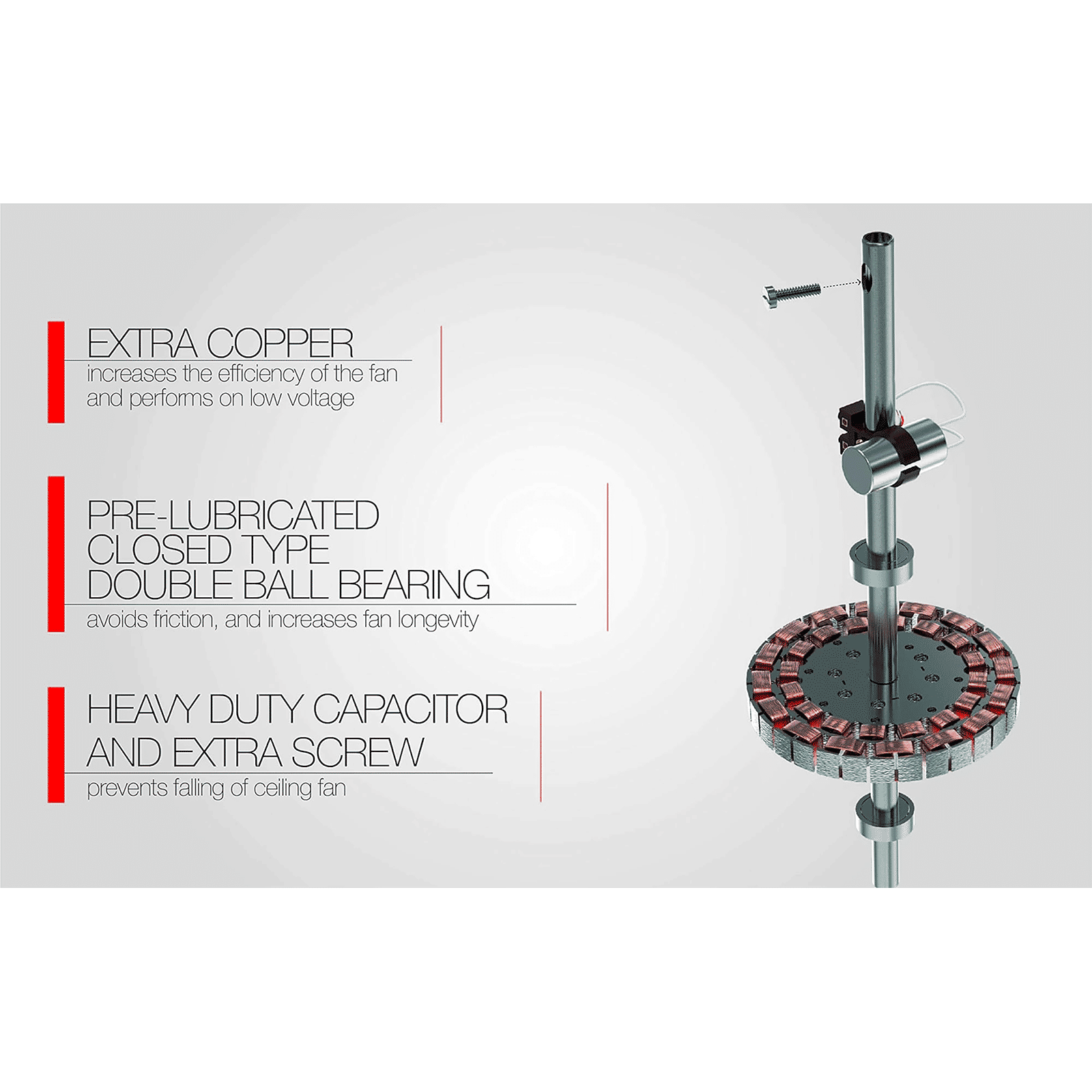 GM Spencer 1200mm 3 Blade High Speed Ceiling Fan (Aerodynamically Designed, Brush Still)_9