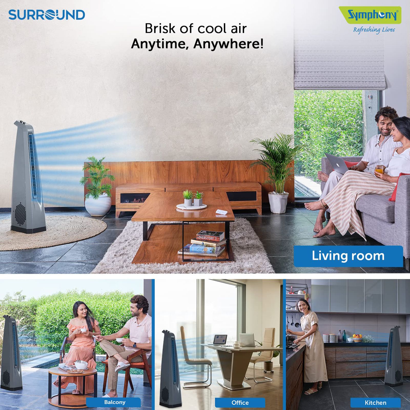 Symphony Surround Bladeless 25 ft Air Throw 650 m3/hr Air Delivery Tower Fan (Powerful Air Throw, Dark Grey) Symphony Surround Bladeless 25 ft Air Throw 650 m3/hr Air Delivery Tower Fan (Powerful Air Throw, Dark Grey)_14