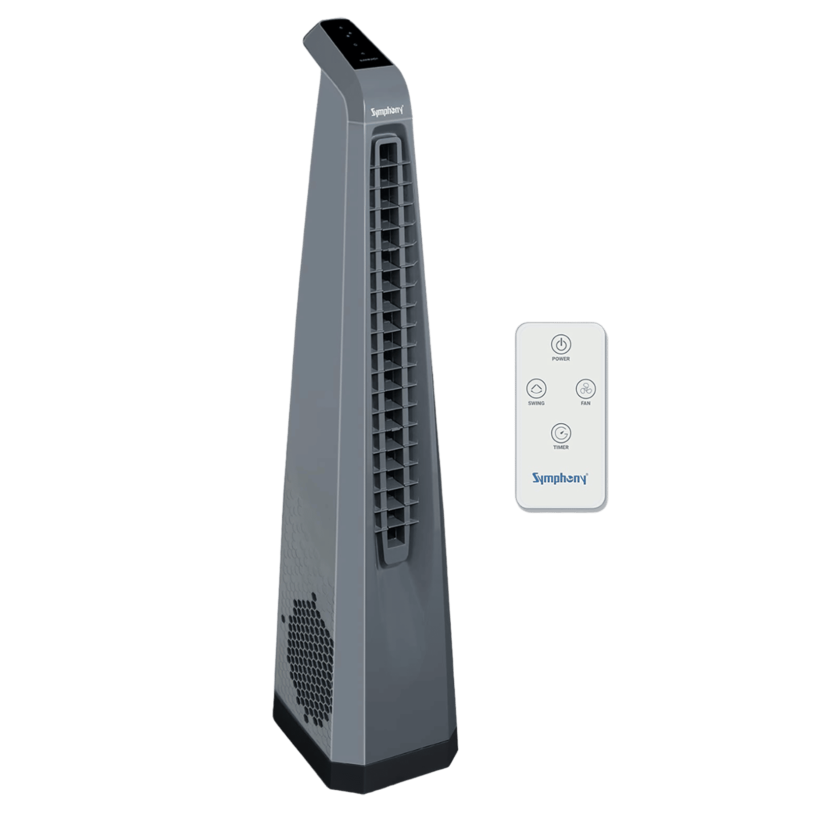 Symphony Surround-I Bladeless 25 ft Air Throw 650 m3/hr Air Delivery Tower Fan with Remote (Touchscreen Control Panel, Dark Grey)_5