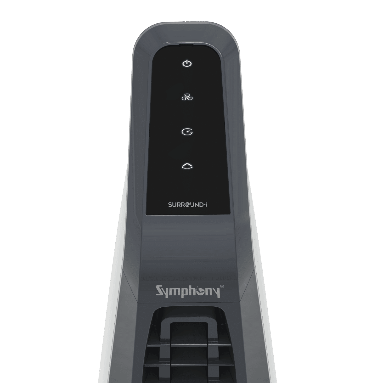 Symphony Surround-I Bladeless 25 ft Air Throw 650 m3/hr Air Delivery Tower Fan with Remote (Touchscreen Control Panel, Dark Grey)_6