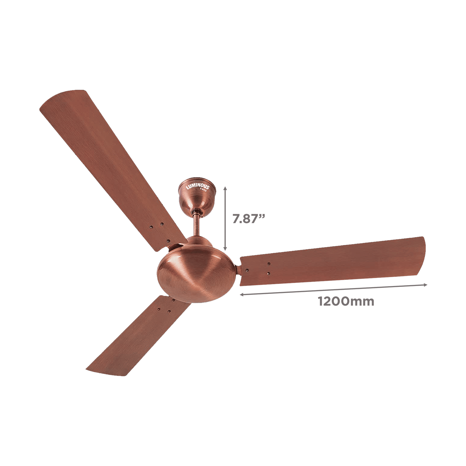 LUMINOUS Enchante 1200mm 3 Blade High Speed Ceiling Fan (Electroplated Finish, Antique Copper)_2