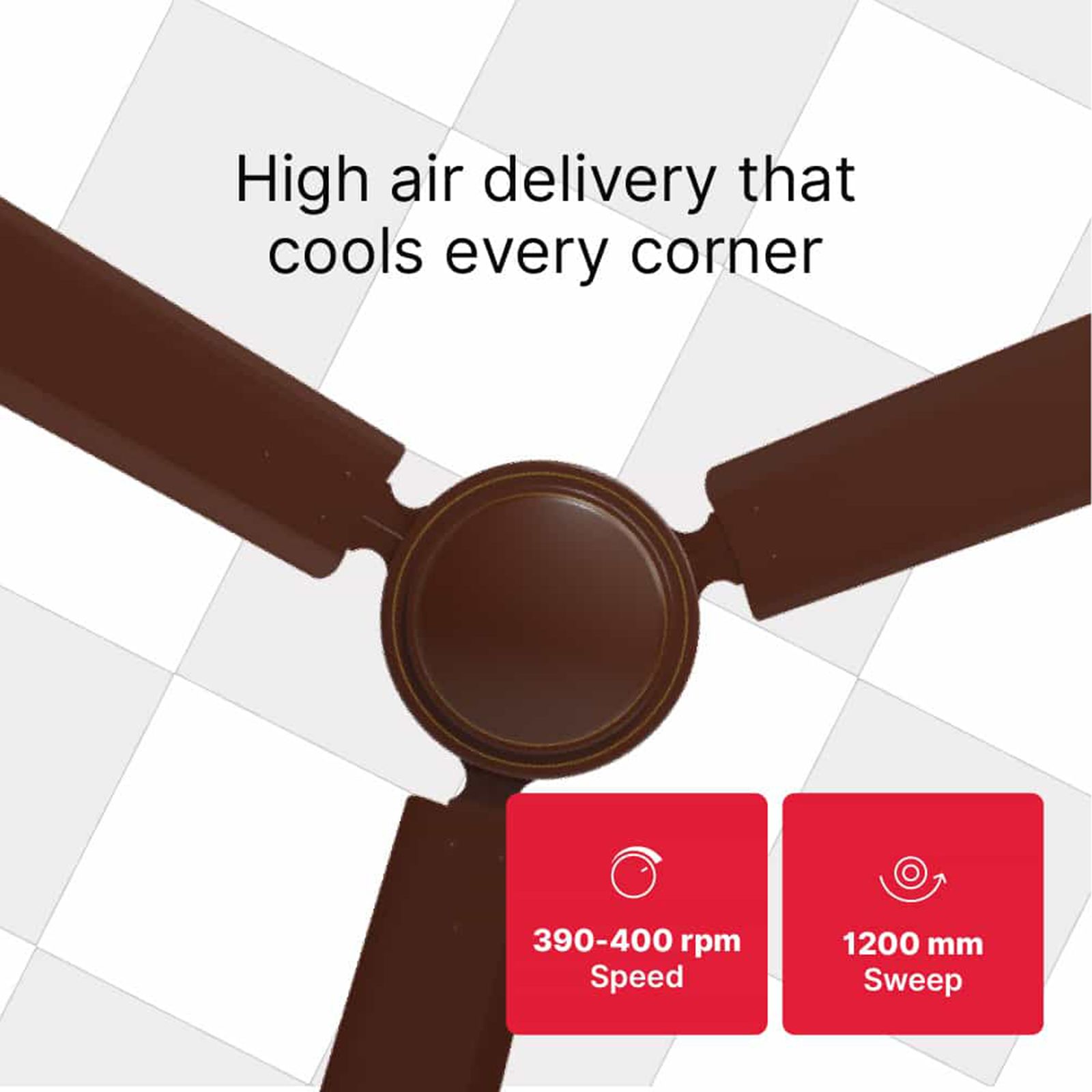 zunpulse Thundermax 1200mm 3 Blade Copper Motor Ceiling Fan (Low Power Consumption, Brown) zunpulse Thundermax 1200mm 3 Blade Copper Motor Ceiling Fan (Low Power Consumption, Brown)_10