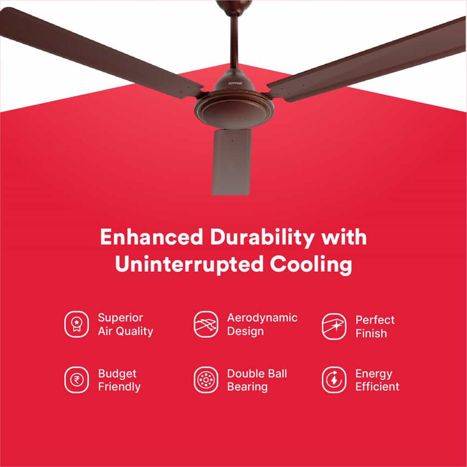 zunpulse Thundermax 1200mm 3 Blade Copper Motor Ceiling Fan (Low Power Consumption, Brown) zunpulse Thundermax 1200mm 3 Blade Copper Motor Ceiling Fan (Low Power Consumption, Brown)_12