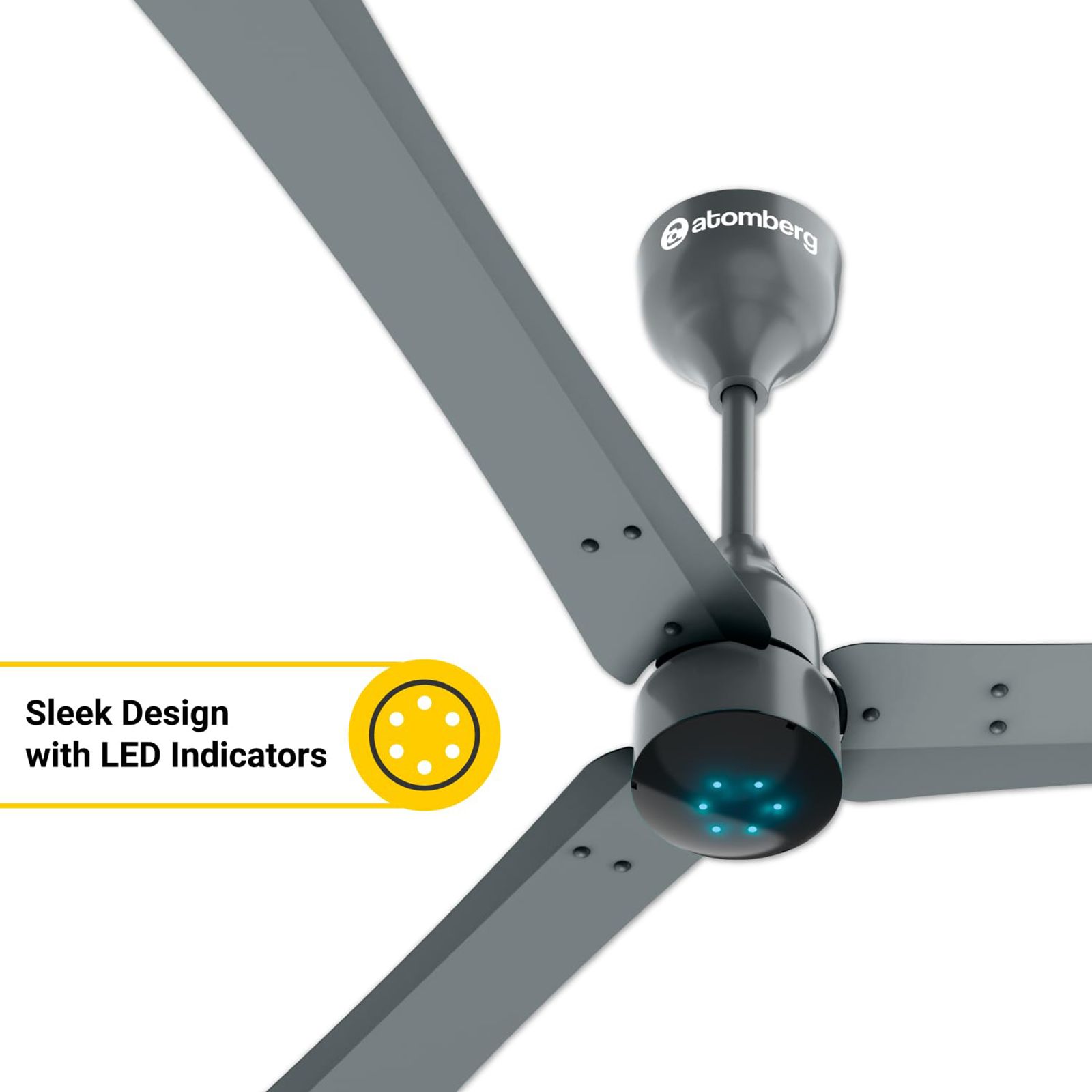 atomberg Renesa+ 5 Star 1200mm 3 Blade BLDC Motor Ceiling Fan with Remote (LED Indicator, Sand Grey)_7