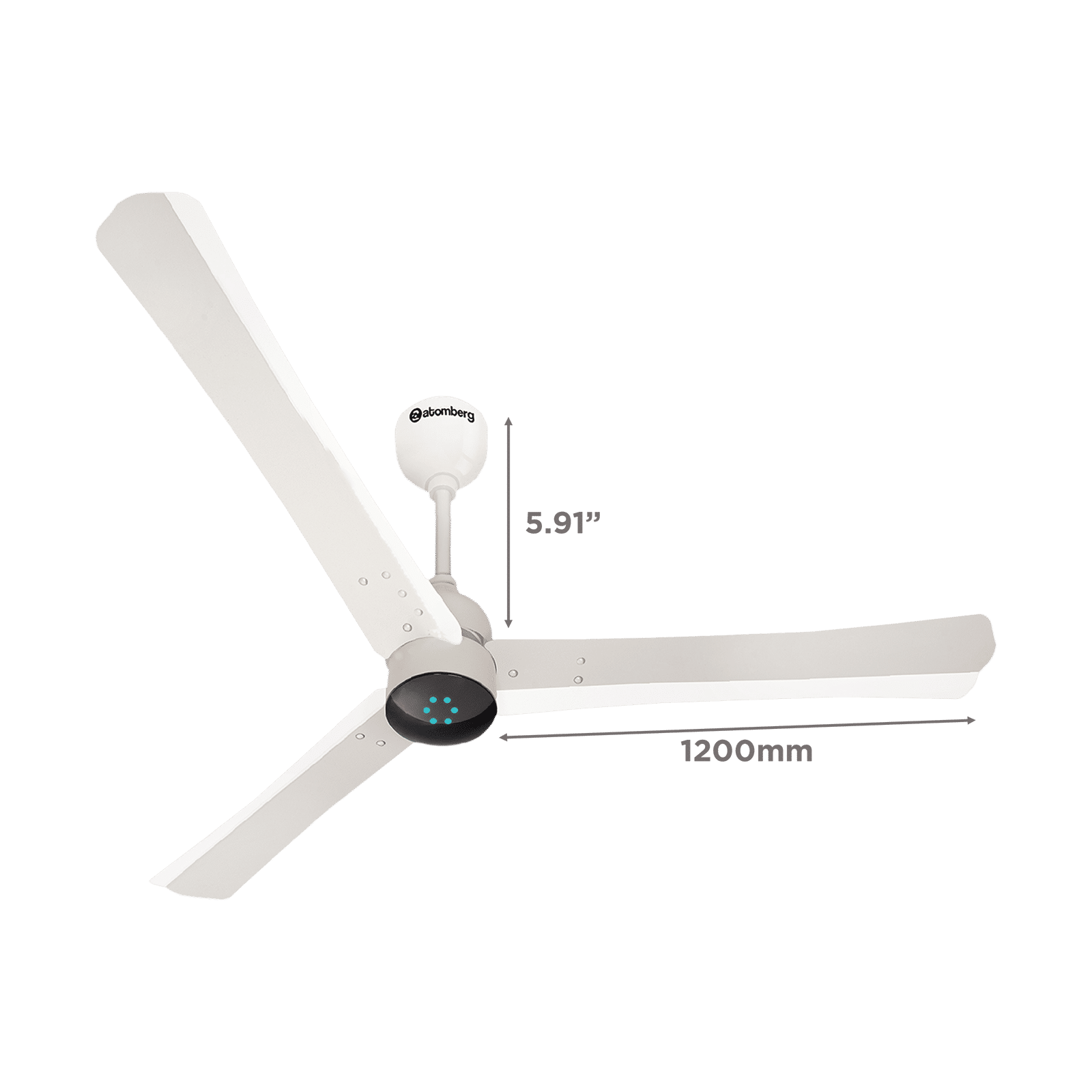 atomberg Renesa Smart+ 5 Star 1200mm 3 Blade BLDC Motor Smart Ceiling Fan with Remote (Alexa & Google Assistant, Pearl White)_2