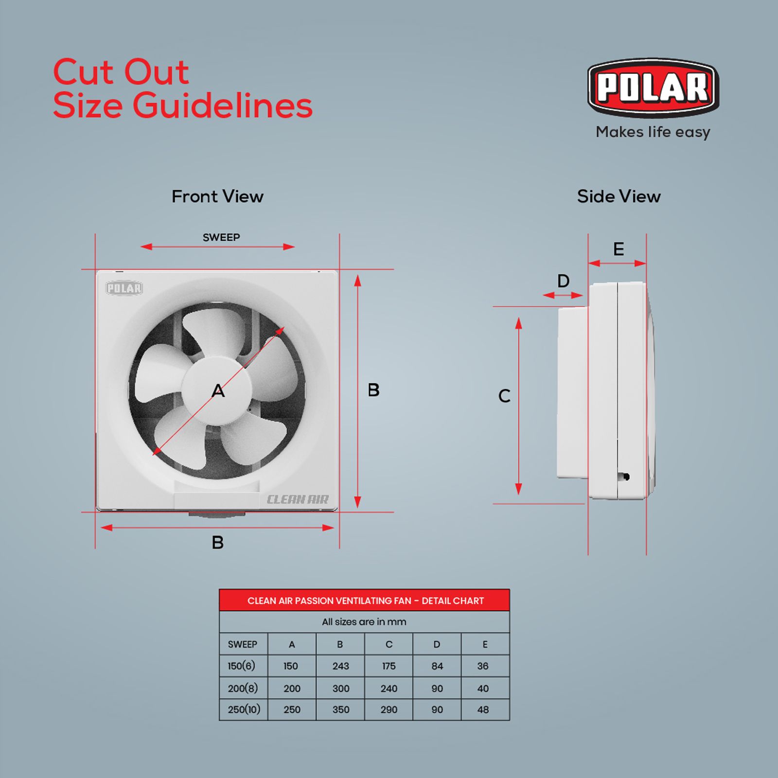 POLAR Clean Air Passion 250mm Exhaust Fan (Noiseless Operation, White) POLAR Clean Air Passion 250mm Exhaust Fan (Noiseless Operation, White)_6