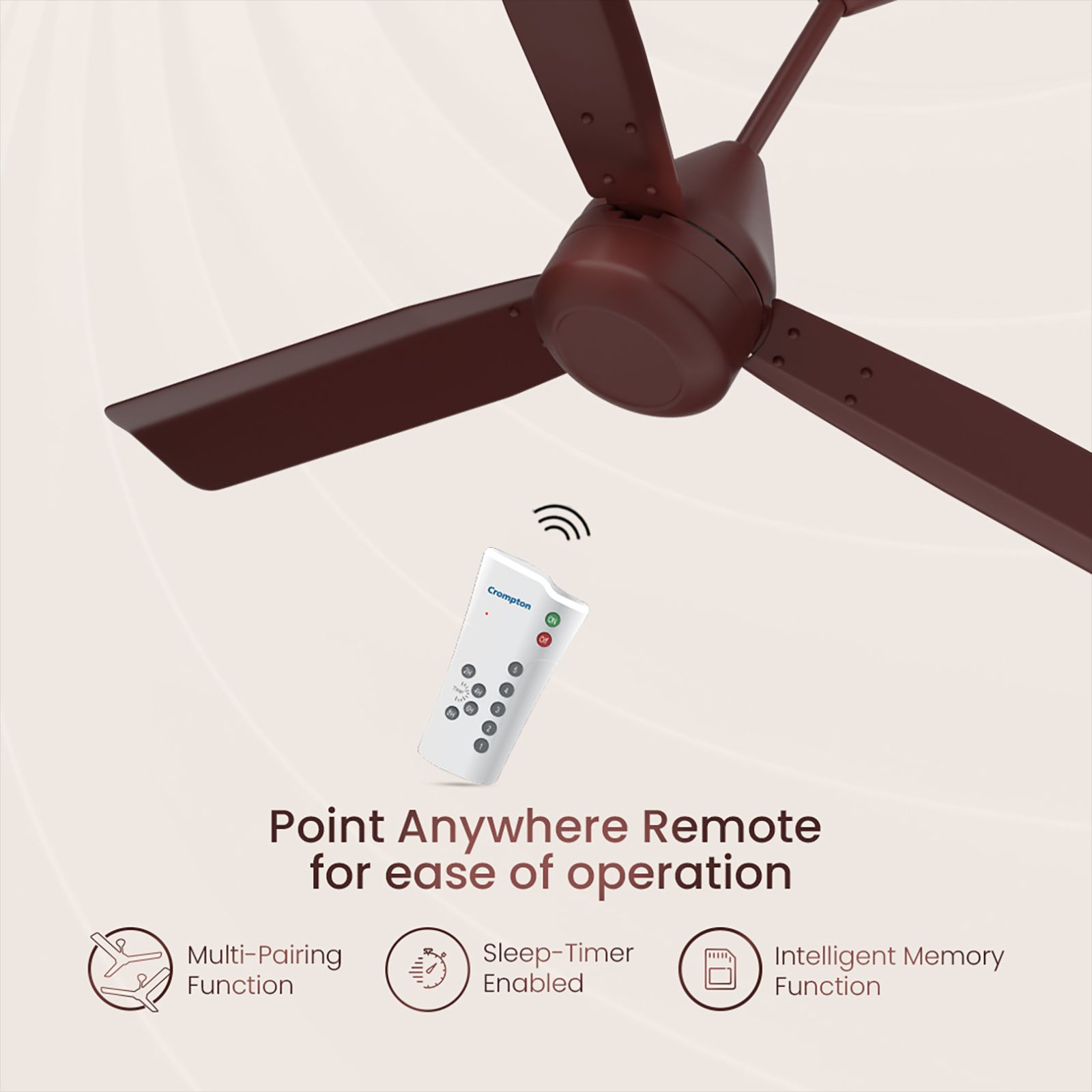 Crompton Energion Groove 5 Star 1200mm 3 Blade BLDC Motor Ceiling Fan with Remote (Anti Rust, Brown)_11