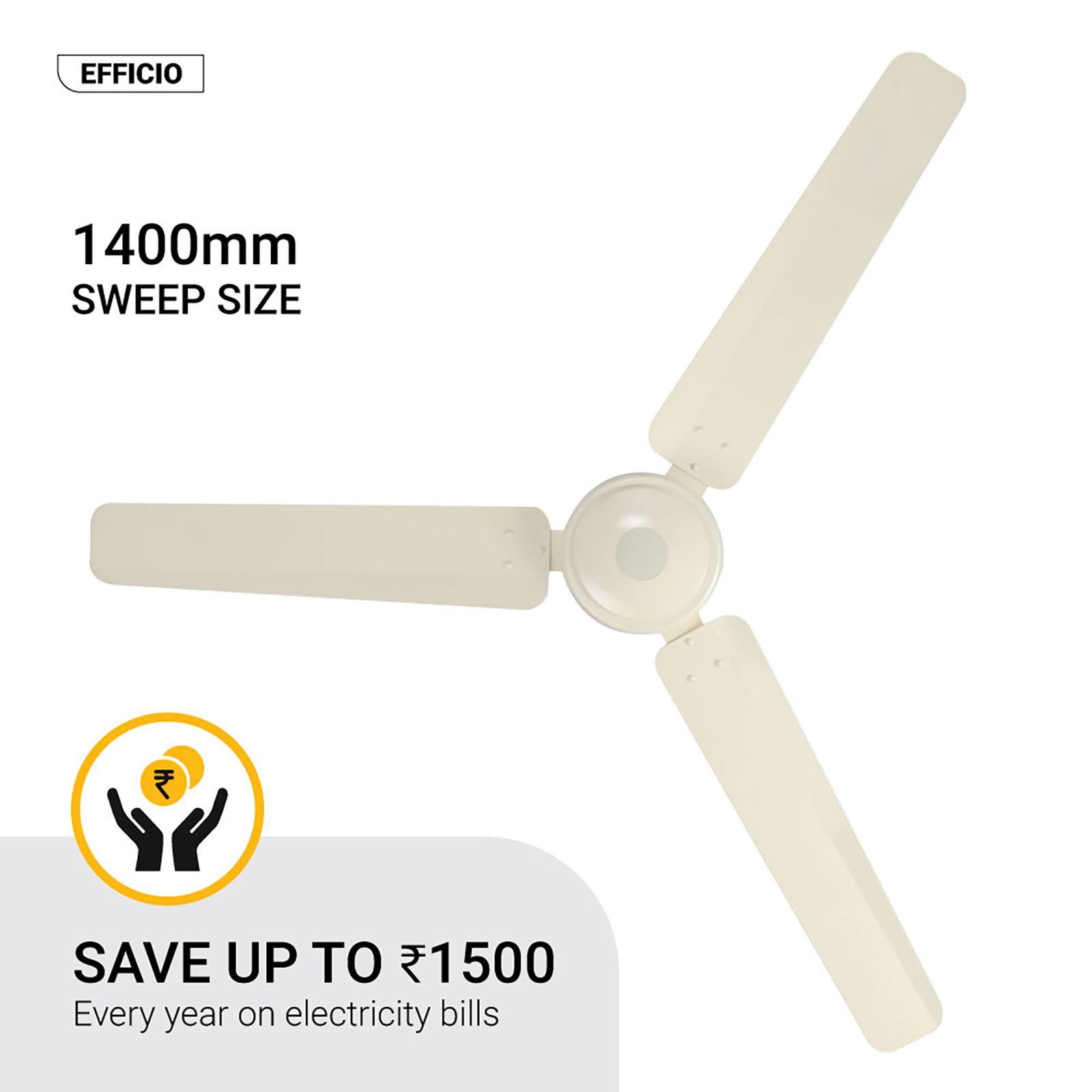 atomberg Efficio 5 Star 1400mm 3 Blade BLDC Motor Ceiling Fan with Remote (LED Indicator, Ivory) atomberg Efficio 5 Star 1400mm 3 Blade BLDC Motor Ceiling Fan with Remote (LED Indicator, Ivory)_8