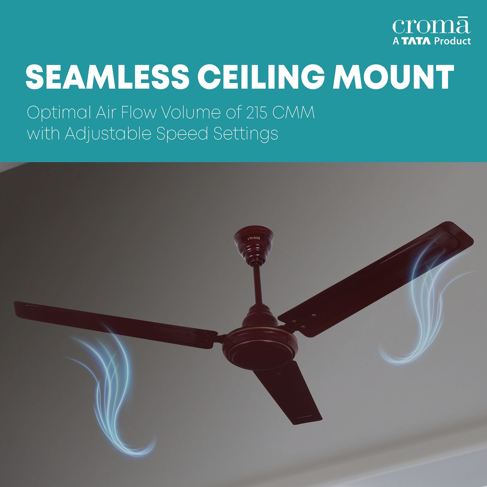 Croma ECO 1200mm 3 Blade Copper Motor Ceiling Fan (Inverter Technology, Brown) Croma ECO 1200mm 3 Blade Copper Motor Ceiling Fan (Inverter Technology, Brown)_7