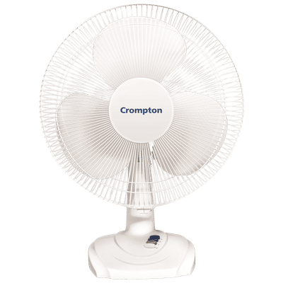 Crompton High Flo Wave Plus 400mm 3 Blade Copper Motor Table Fan (Aerodynamically Designed Blades, White)