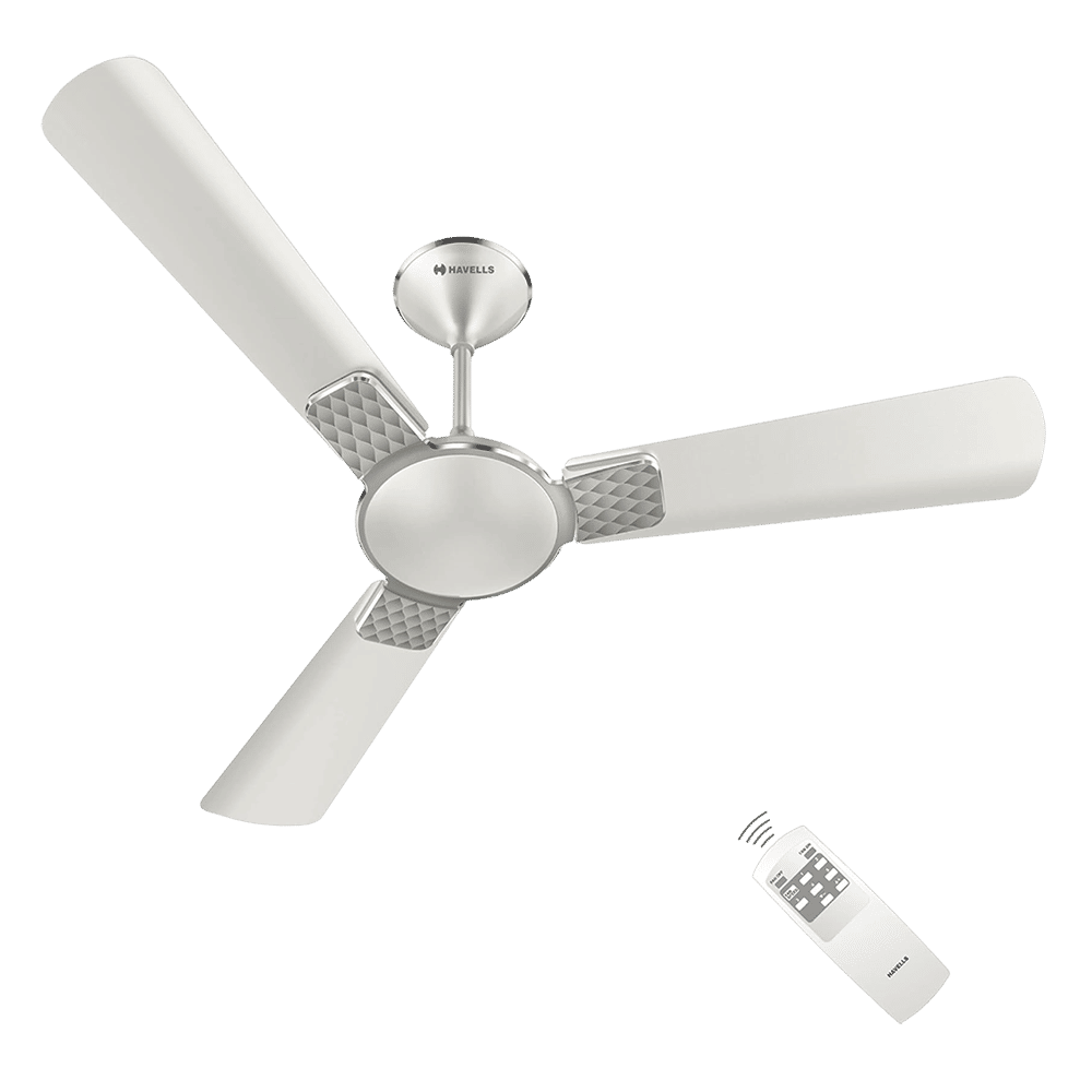 HAVELLS Enticer 5 Star 1200mm 3 Blade BLDC Motor Ceiling Fan with Remote (Dust Resistant, Pearl White Chrome) HAVELLS Enticer 5 Star 1200mm 3 Blade BLDC Motor Ceiling Fan with Remote (Dust Resistant, Pearl White Chrome)_1
