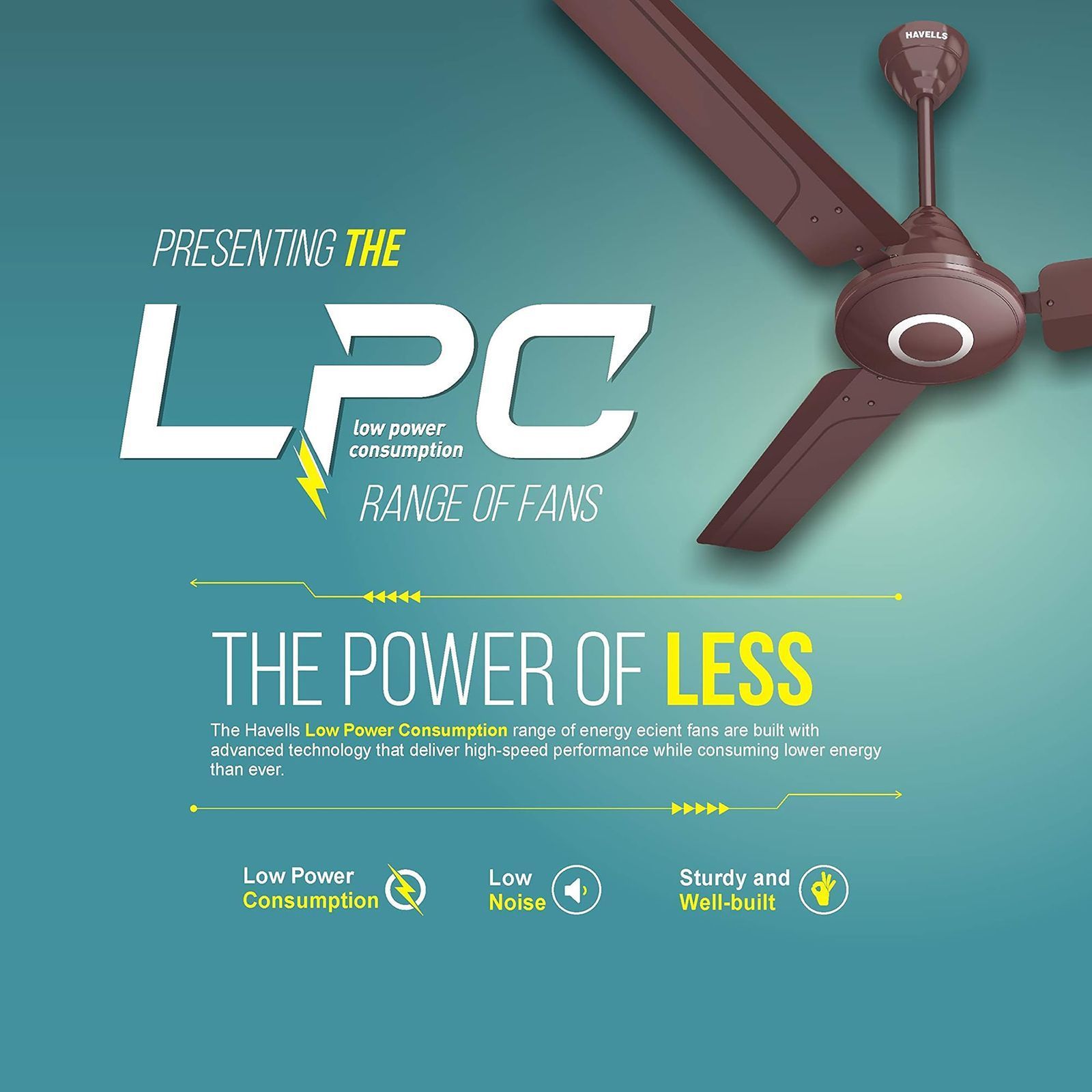 HAVELLS Efficiencia Neo 5 Star 1200mm 3 Blade BLDC Motor Ceiling Fan with Remote (High Speed, Brown)_9