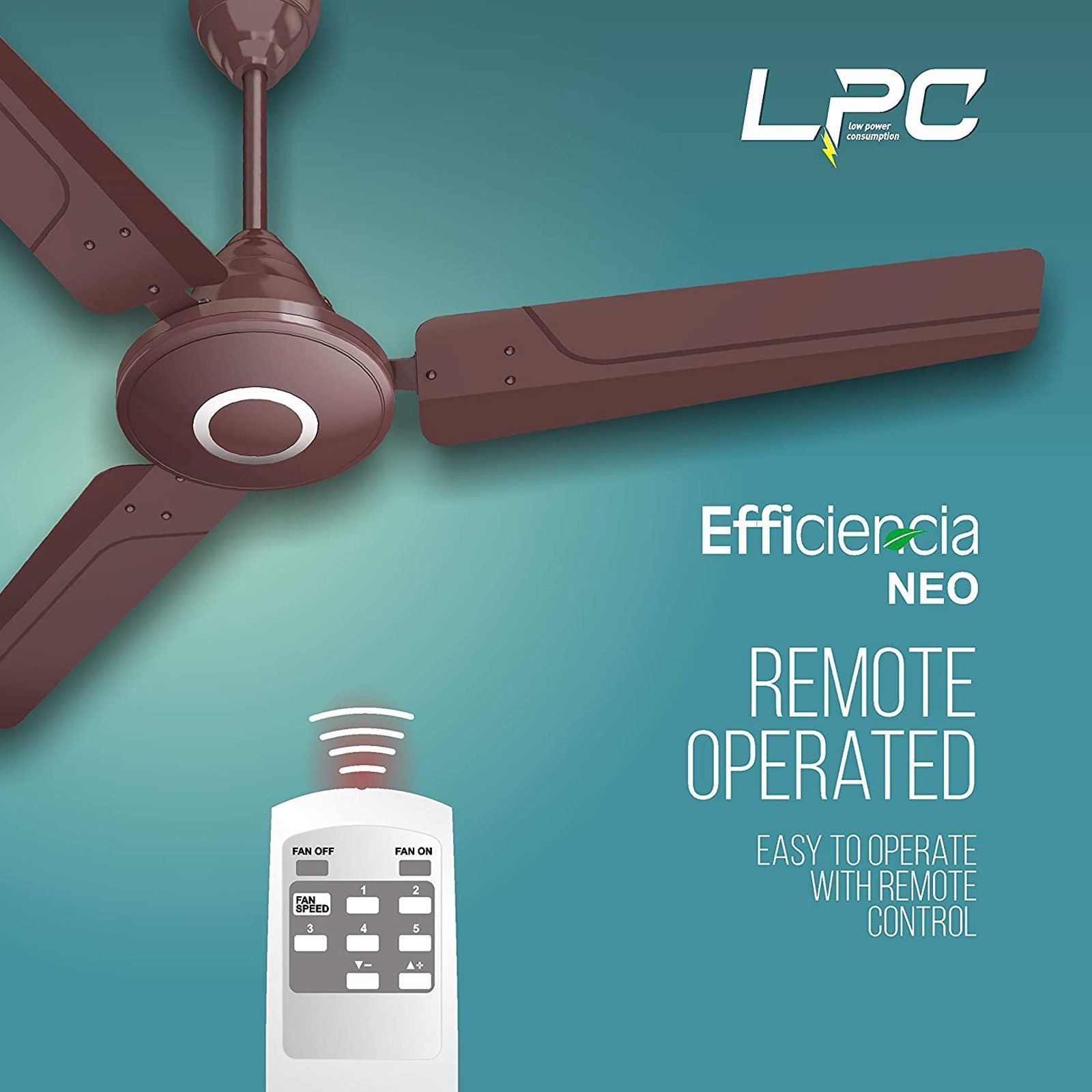 HAVELLS Efficiencia Neo 5 Star 1200mm 3 Blade BLDC Motor Ceiling Fan with Remote (High Speed, Brown)_12