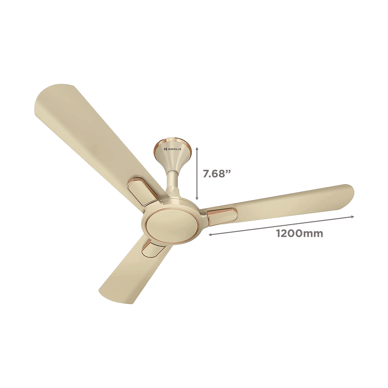 HAVELLS Bianca 5 Star 1200mm 3 Blade BLDC Motor Ceiling Fan with Remote (High Air Thrust, Gold Mist)_2