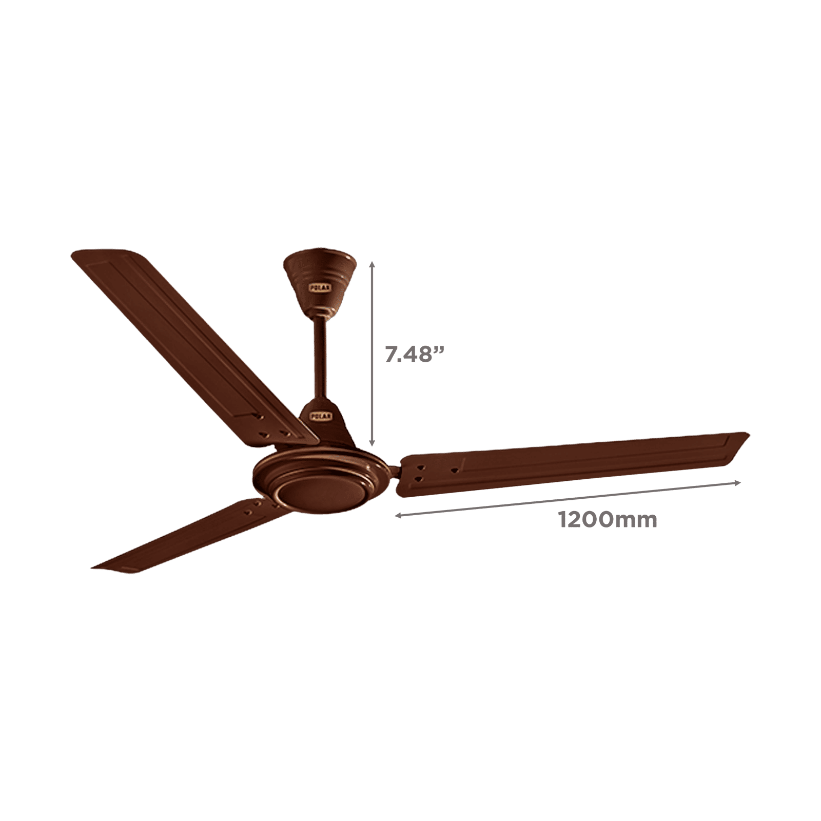 POLAR Winchester 1 Star 1200mm 3 Blade Copper Motor Ceiling Fan (Low Voltage, Brown)_2