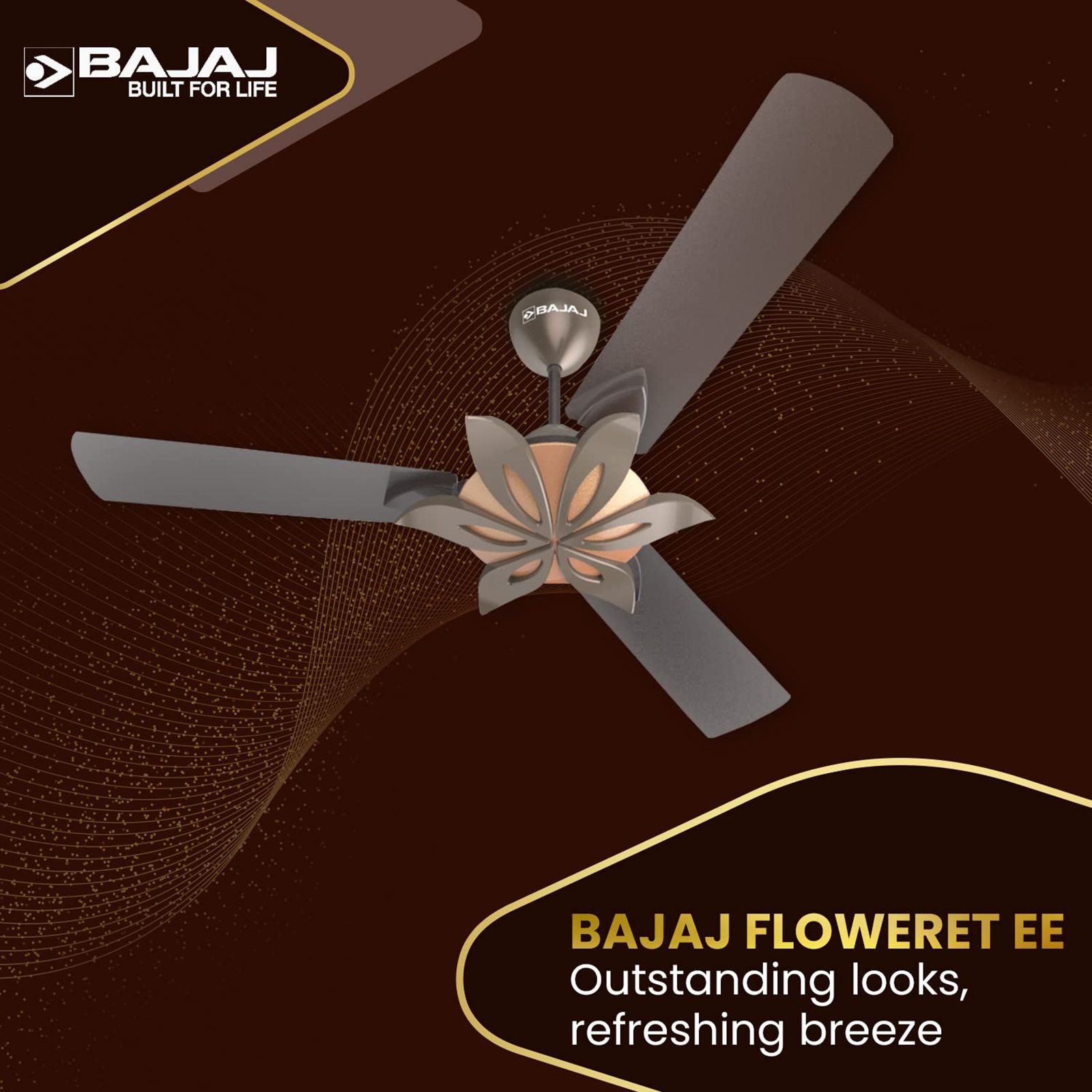 BAJAJ Floweret EE 1 Star 1200mm 3 Blade Anti Bacterial Ceiling Fan (Easy to Clean, Chocolate Brown) BAJAJ Floweret EE 1 Star 1200mm 3 Blade Anti Bacterial Ceiling Fan (Easy to Clean, Chocolate Brown)_9
