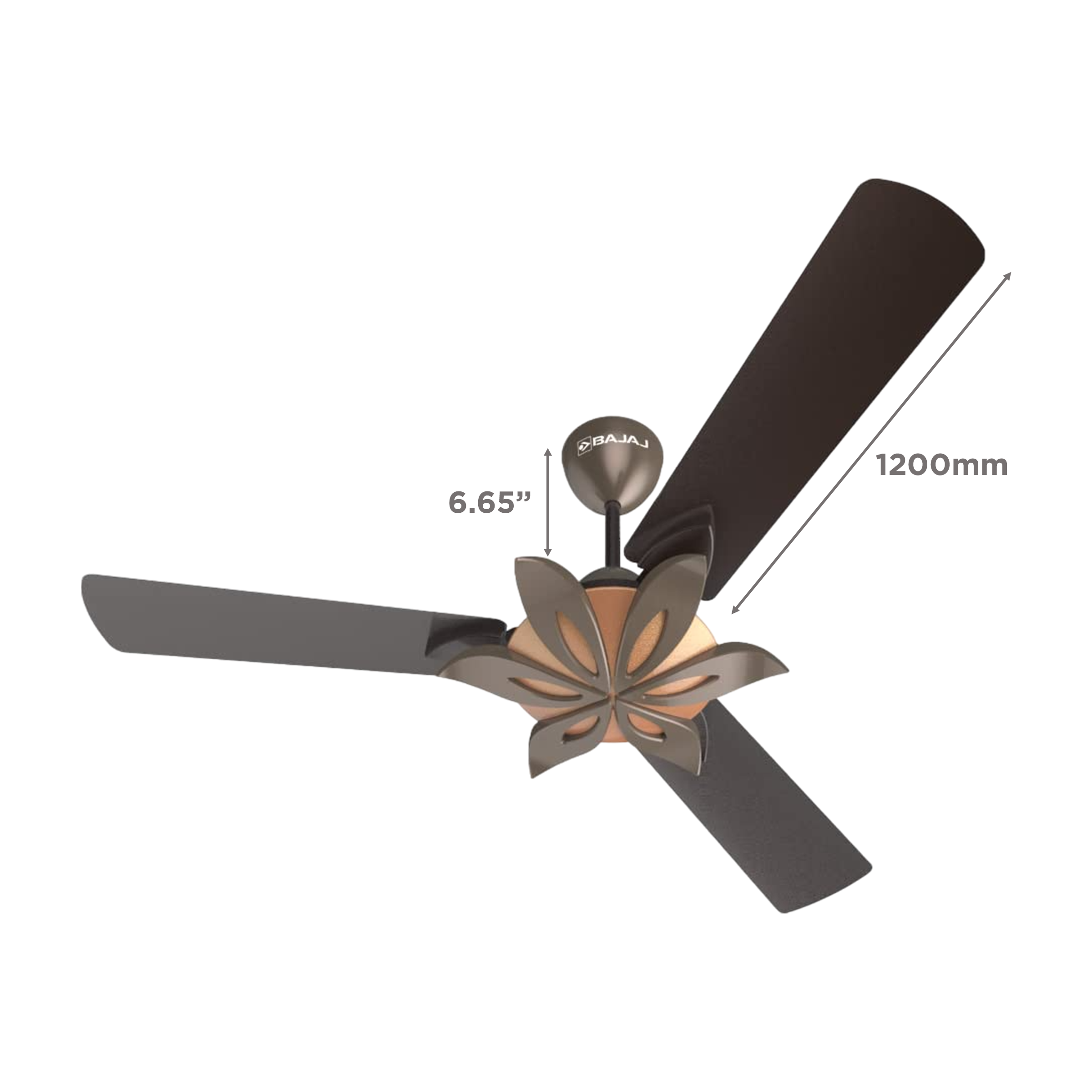 BAJAJ Floweret EE 1 Star 1200mm 3 Blade Anti Bacterial Ceiling Fan (Easy to Clean, Chocolate Brown) BAJAJ Floweret EE 1 Star 1200mm 3 Blade Anti Bacterial Ceiling Fan (Easy to Clean, Chocolate Brown)_2