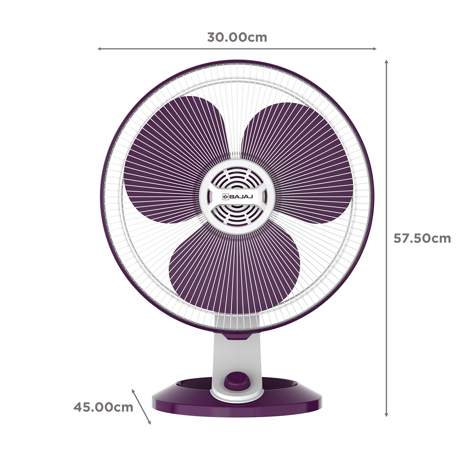 BAJAJ Veloce 5 Star 400mm 3 Blade Thermal Overload Protector Table Fan (Copper Motor, White & Purple) BAJAJ Veloce 5 Star 400mm 3 Blade Thermal Overload Protector Table Fan (Copper Motor, White & Purple)_2