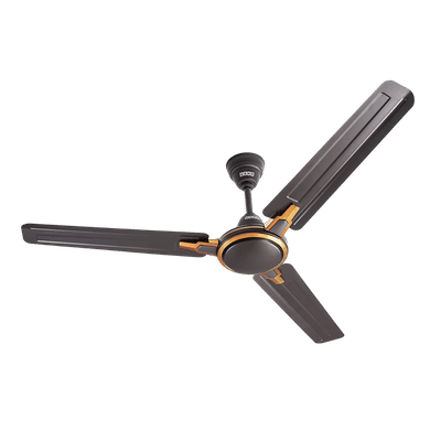 USHA Racer Chrome 1 Star 1200mm 3 Blade Copper Motor Ceiling Fan (Low Voltage, Smoke Brown)
