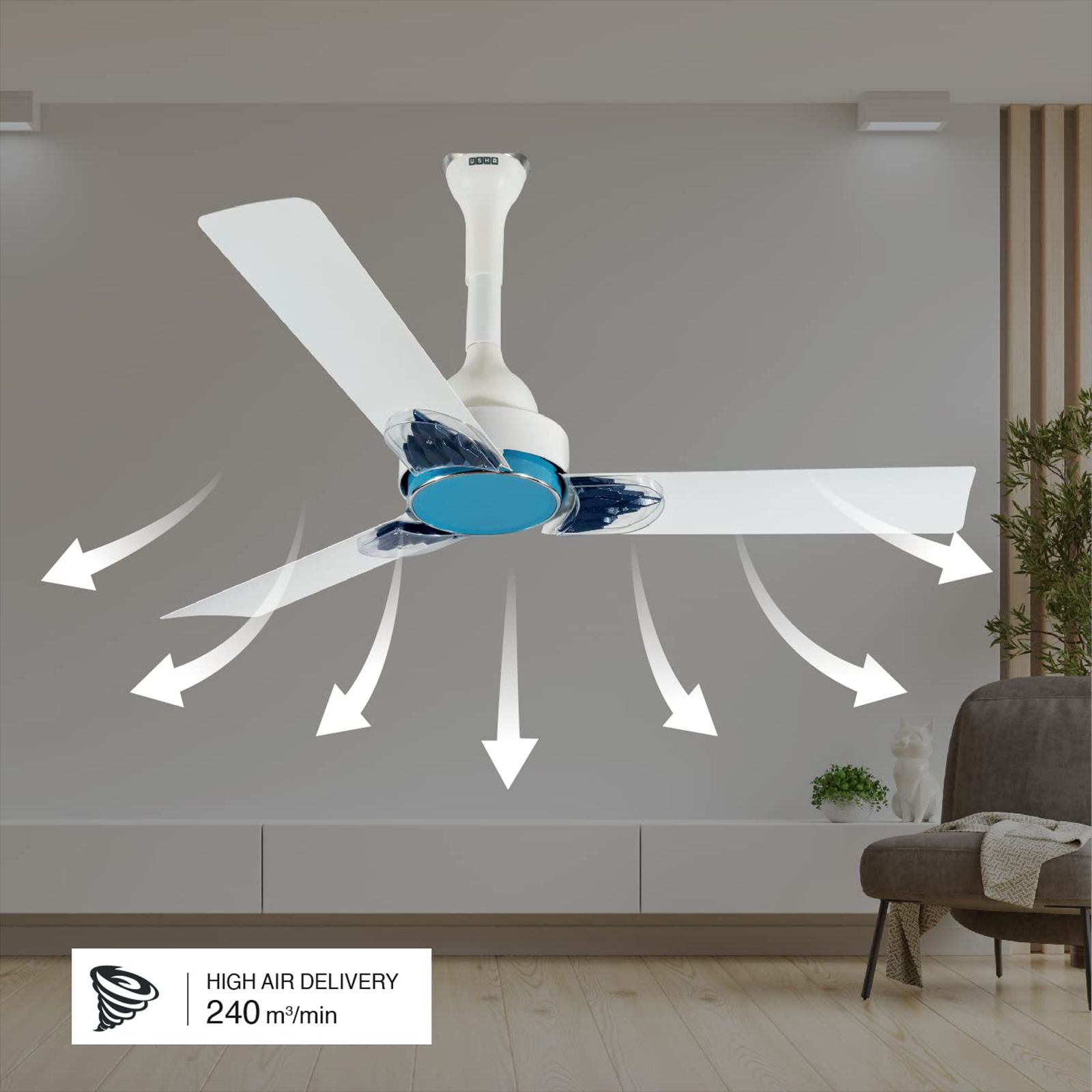 USHA Phi Beta 5 Star 1200mm 3 Blade BLDC Motor Ceiling Fan with Remote (Whisper Quiet Operation, White) USHA Phi Beta 5 Star 1200mm 3 Blade BLDC Motor Ceiling Fan with Remote (Whisper Quiet Operation, White)_5