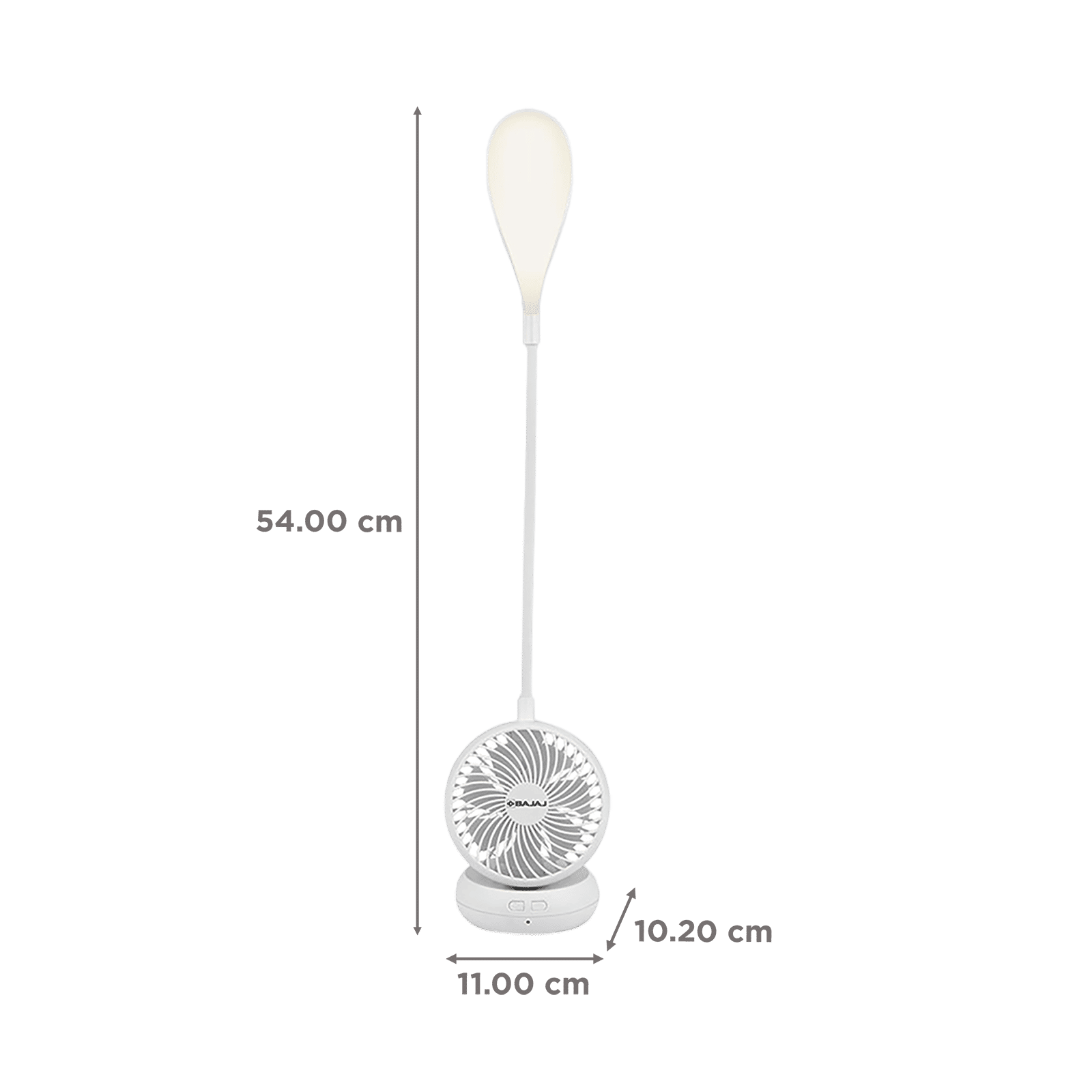BAJAJ Air Light 85mm 7 Blade Rechargeable Personal Fan with 1800 mAh Battery (Low Power Consumption, White) BAJAJ Air Light 85mm 7 Blade Rechargeable Personal Fan with 1800 mAh Battery (Low Power Consumption, White)_2