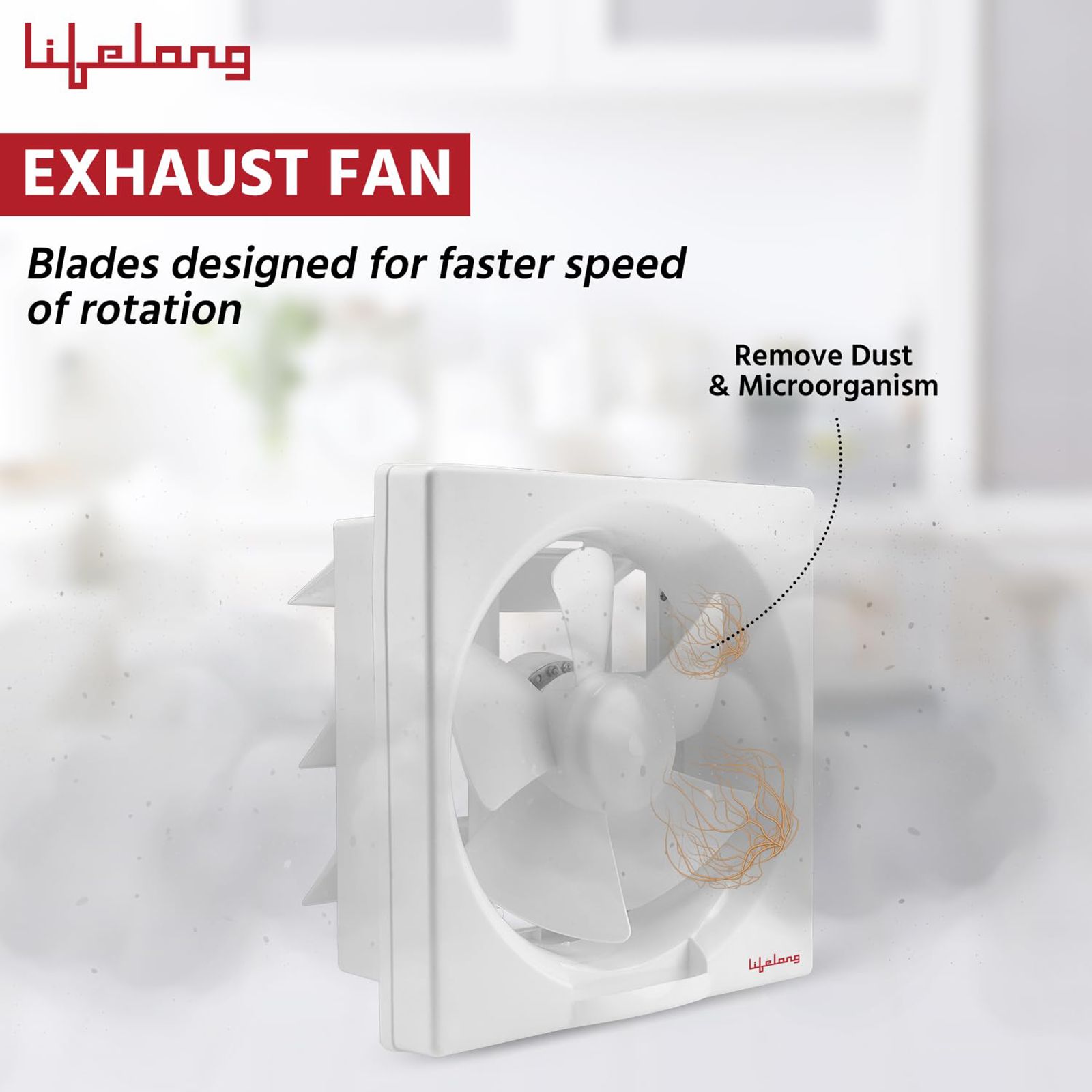 Lifelong Venti 6 Inch 200mm Exhaust Fan (Dust Protection, White)_5