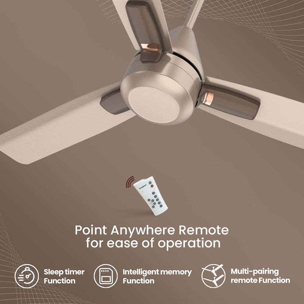 Crompton Energion Cromair Plus 5 Star 1200mm 3 Blade BLDC Motor Ceiling Fan (Inverter Technology, Satin Sand)_4