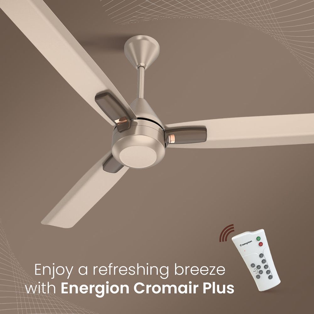 Crompton Energion Cromair Plus 5 Star 1200mm 3 Blade BLDC Motor Ceiling Fan (Inverter Technology, Satin Sand)_6
