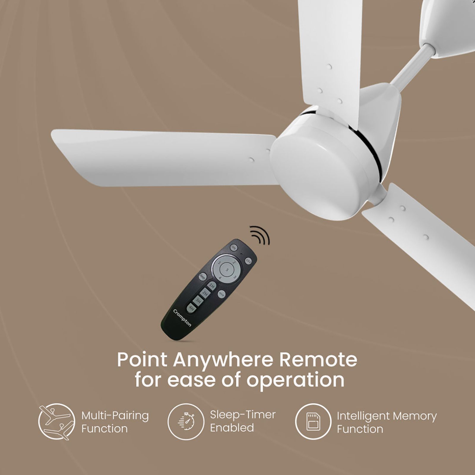 Crompton Energion Hyperjet 5 Star 1200mm 3 Blade BLDC Motor Ceiling Fan with Remote (Hyper Mode, Opal White)_7